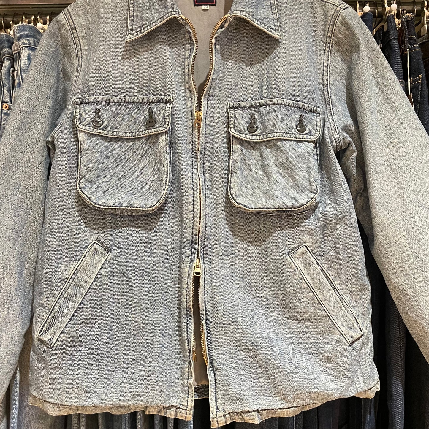 Denim Work Jacket Faded Blue
