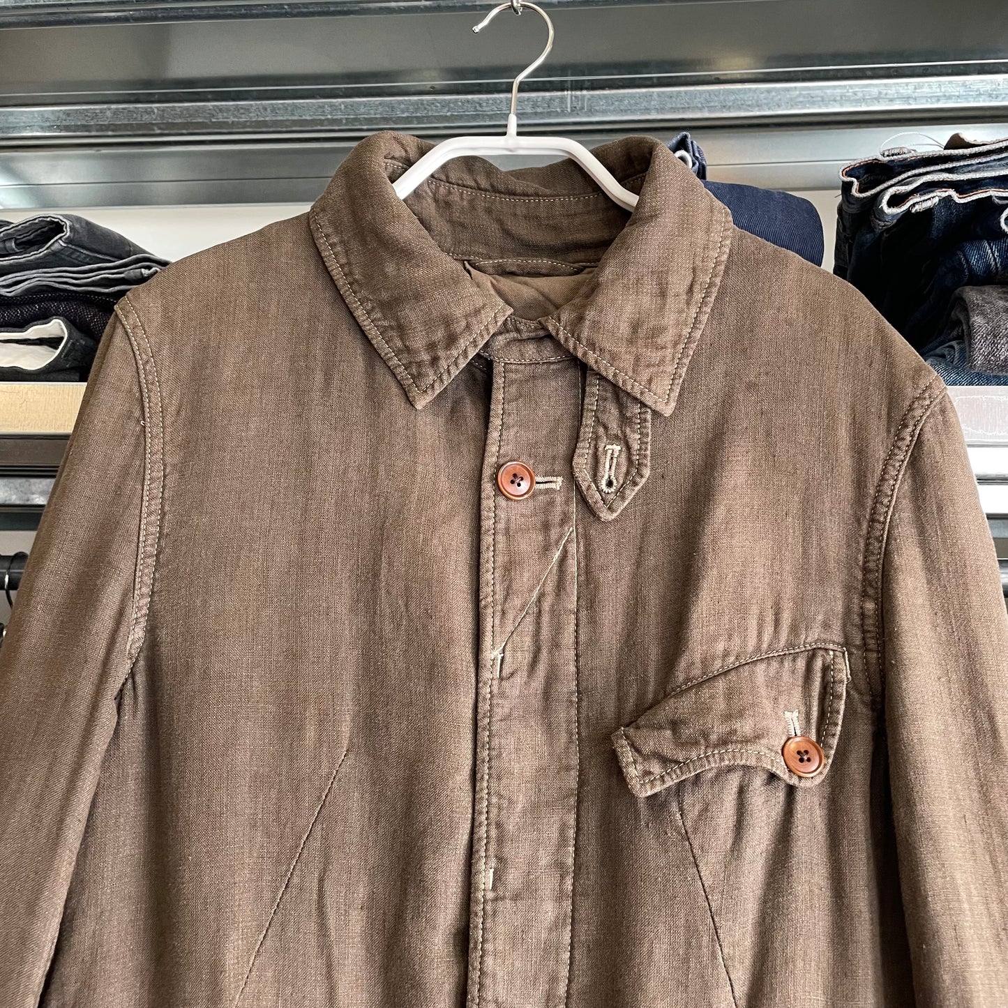 Flap Pocket Jacket Brown