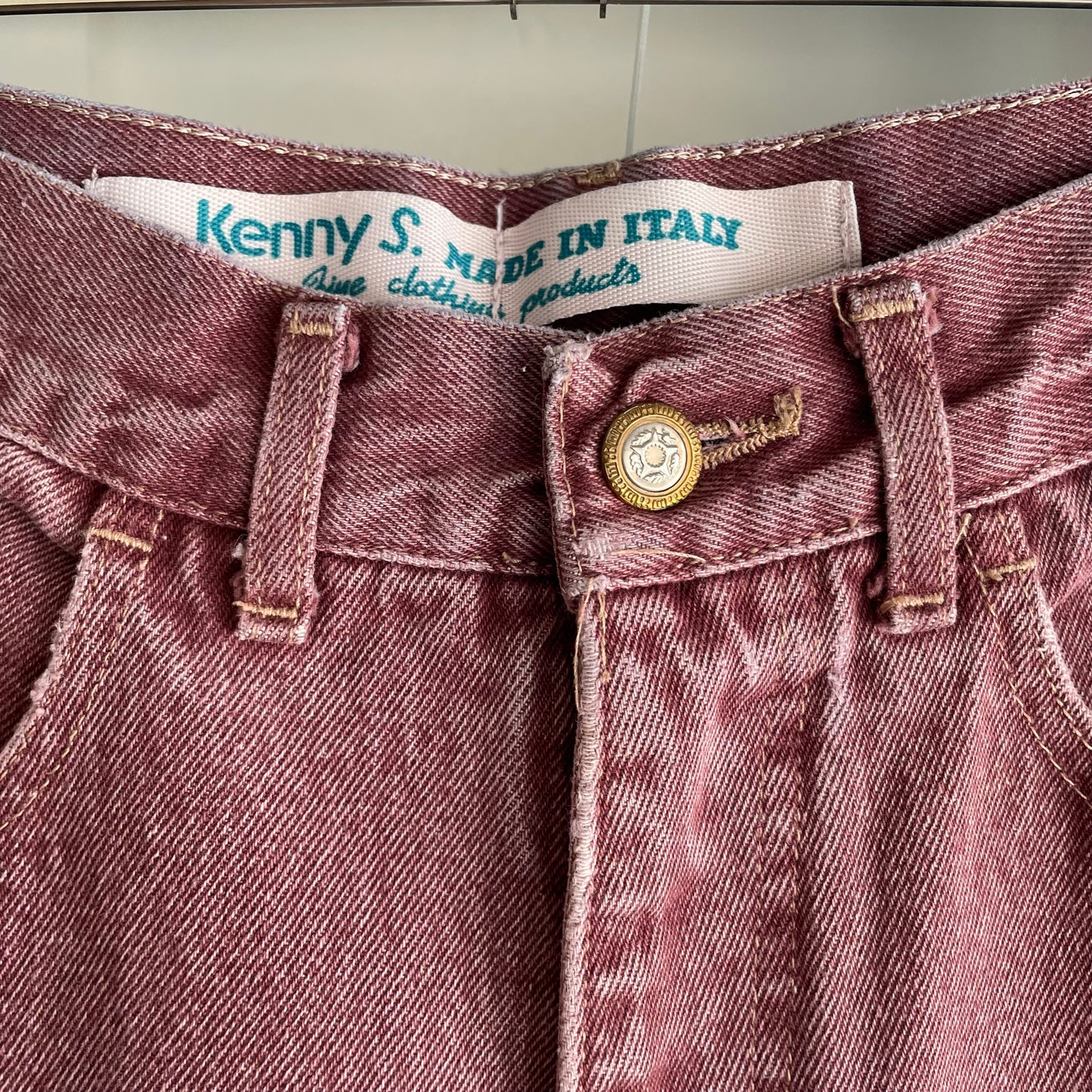 Burgundy Denim Pants Lampo Zip