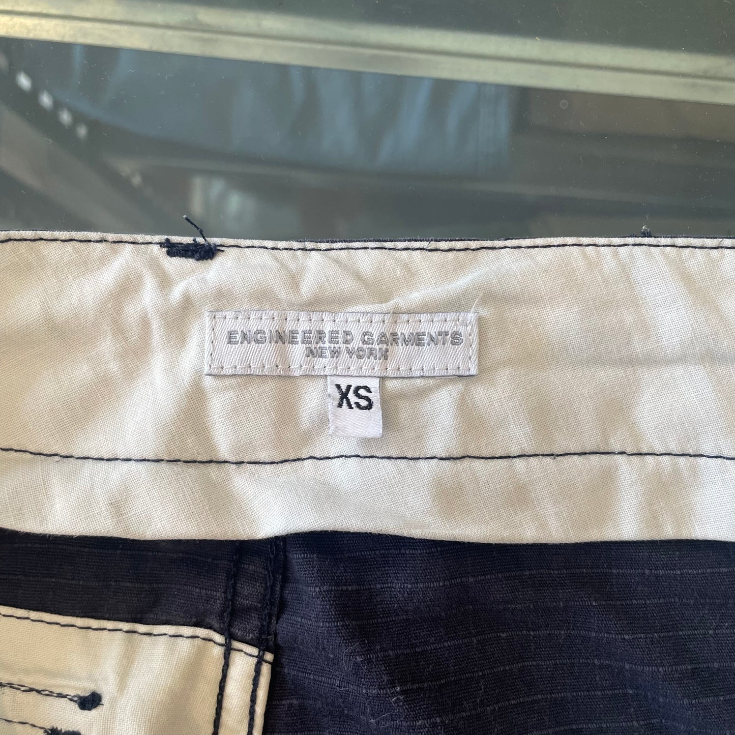 EG Navy Cotton Shorts Talon Zip
