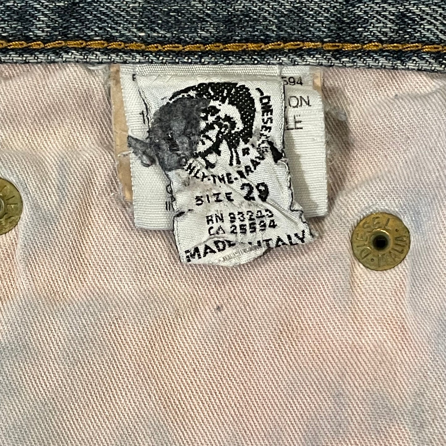 Light Wash Tapered Denim Jeans Italy