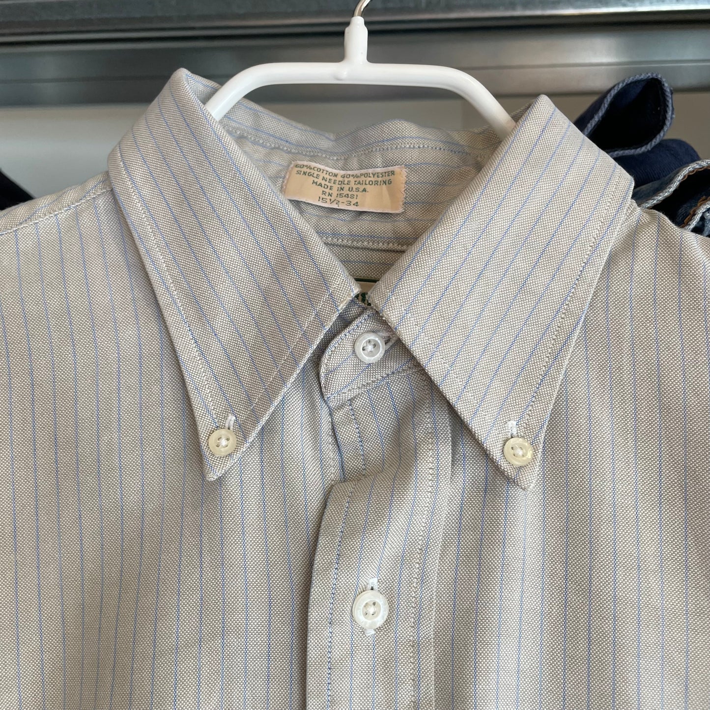 Stripe Button-Down Shirt Gray