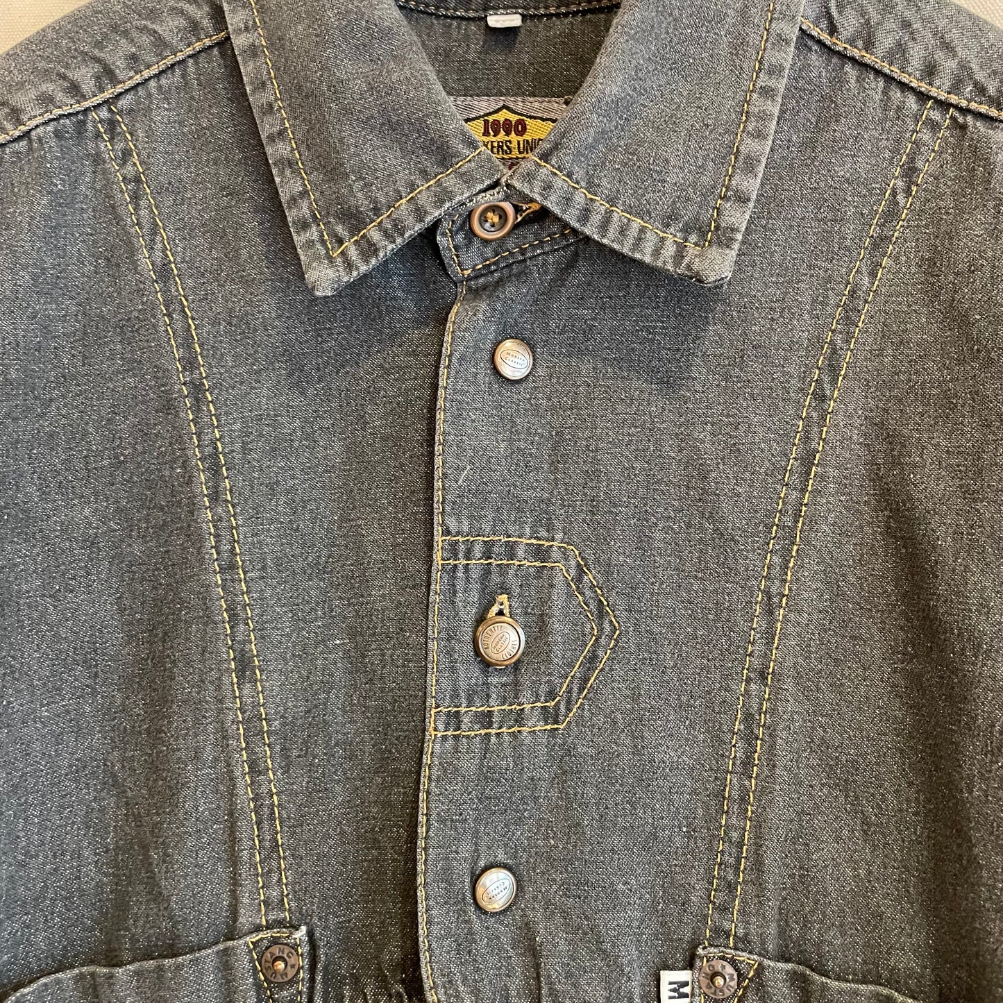 Workers Union Denim Shirt Charcoal