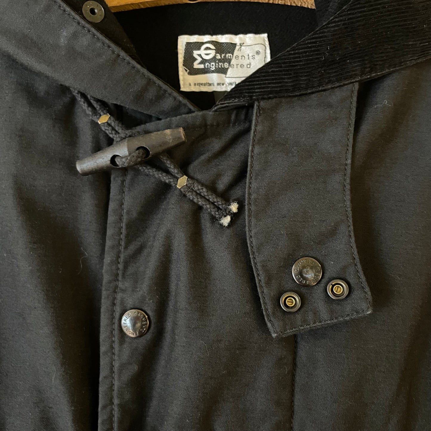 Hooded Duffle Jacket Black
