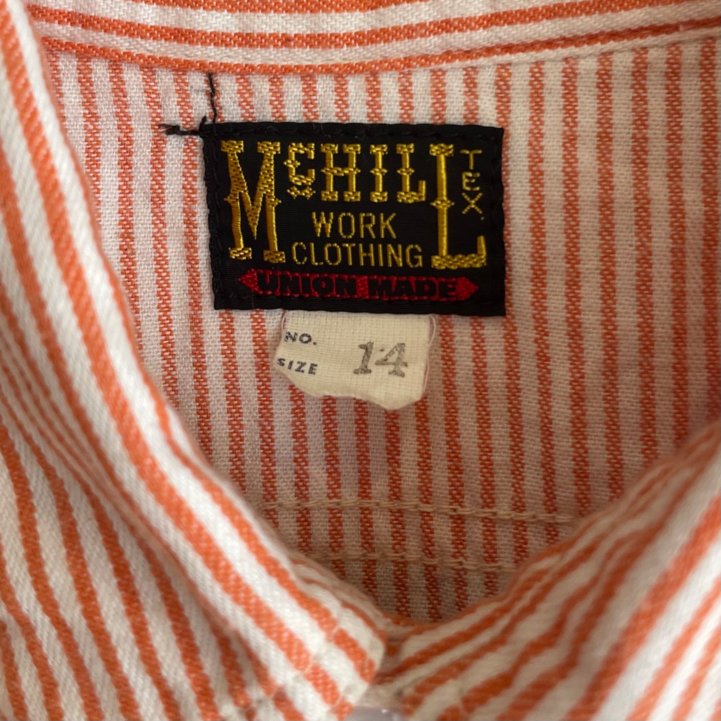 Striped Shirt Orange White Short Sleeve