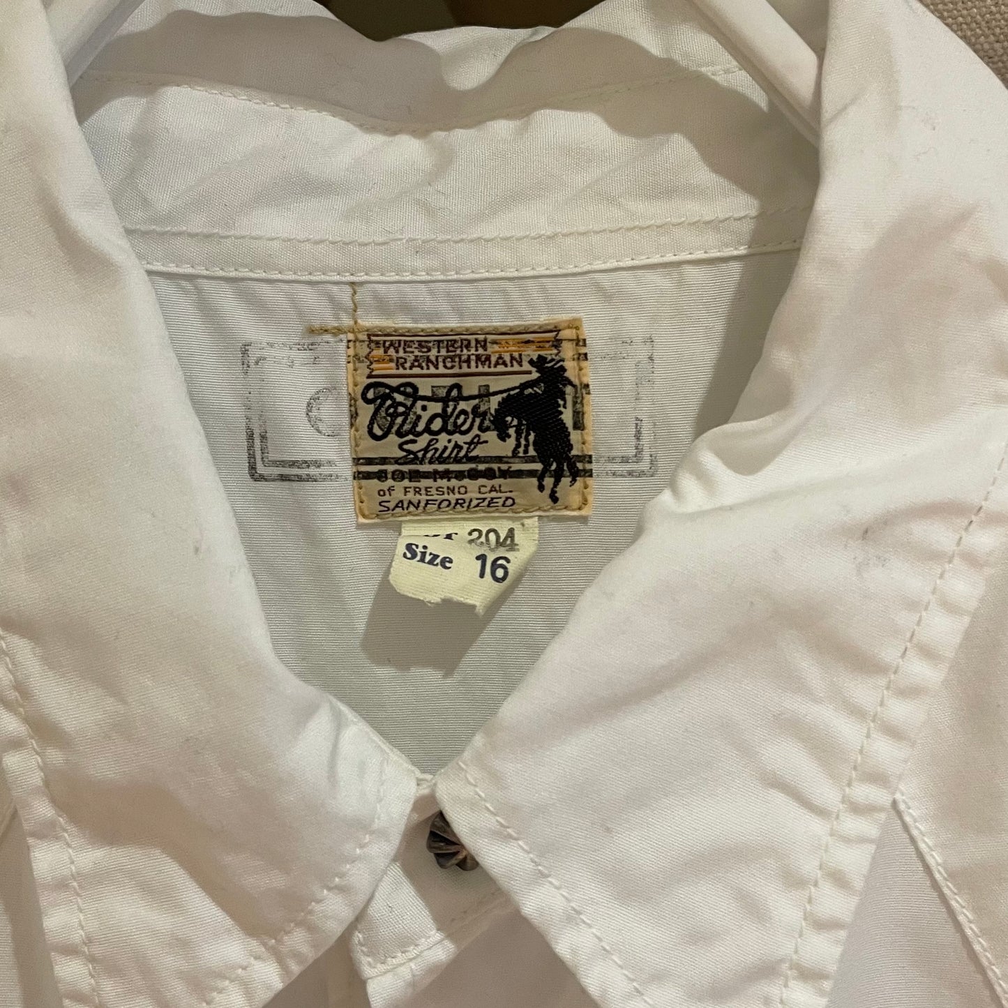 Diamond Snap Western Shirt White