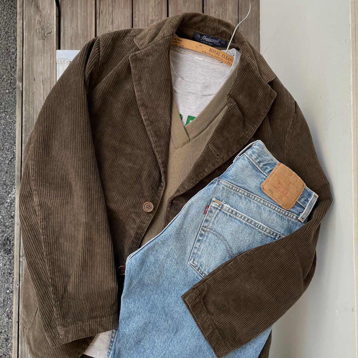 Corduroy Tailored Jacket Brown
