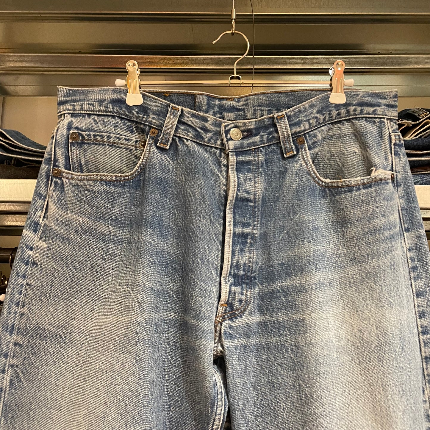 501 Jeans Washed Blue Made in USA 017