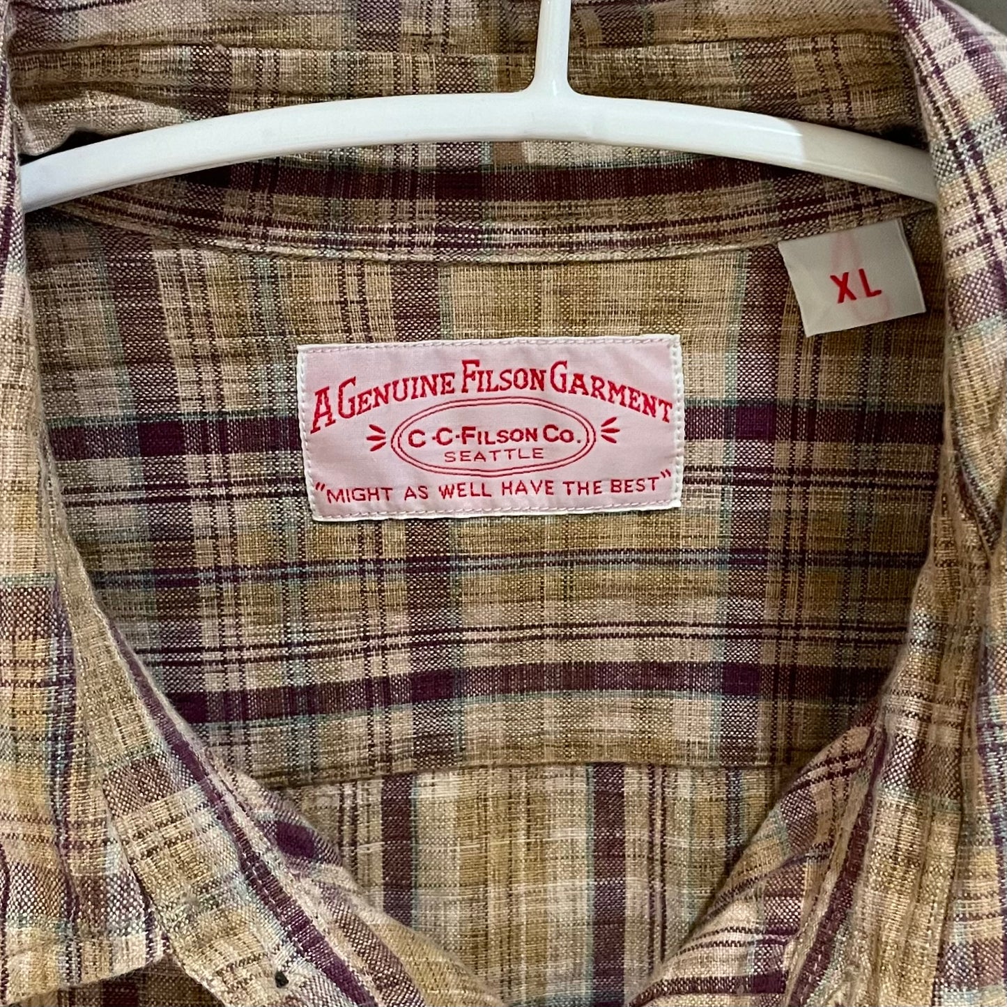 Plaid Cotton Shirt Beige