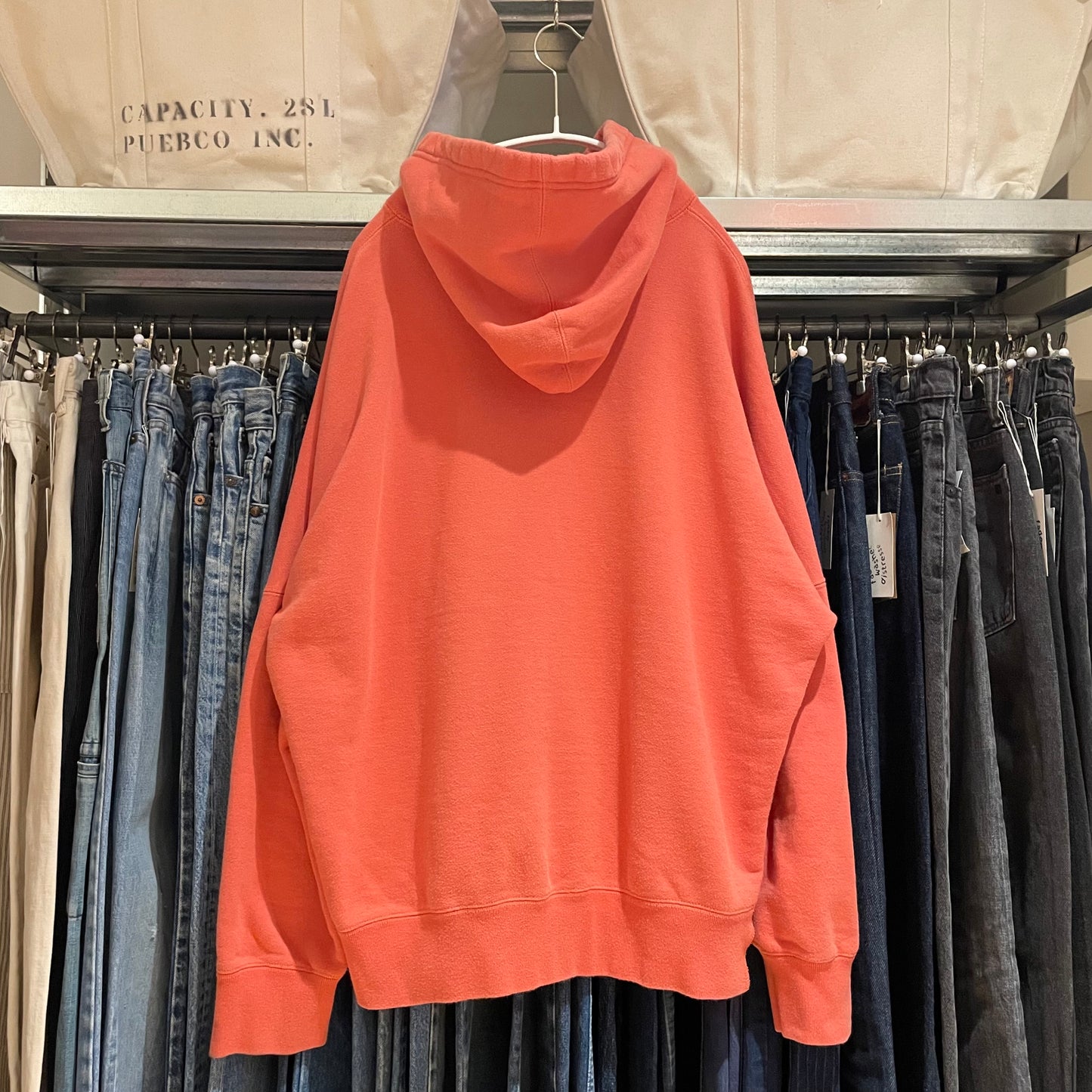 Chest Pocket Hoodie Pullover Orange