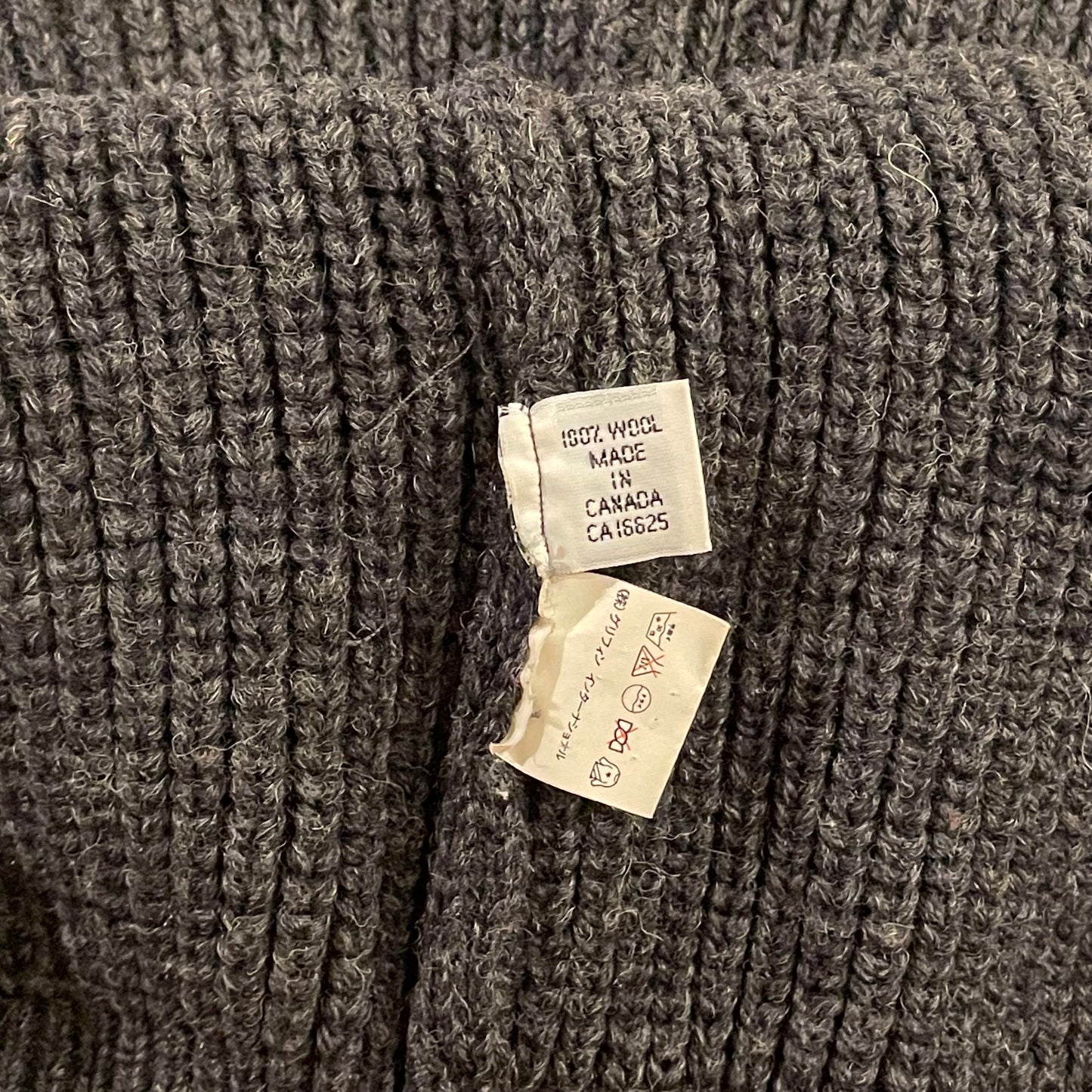 Ribbed Wool Cardigan Chacoal