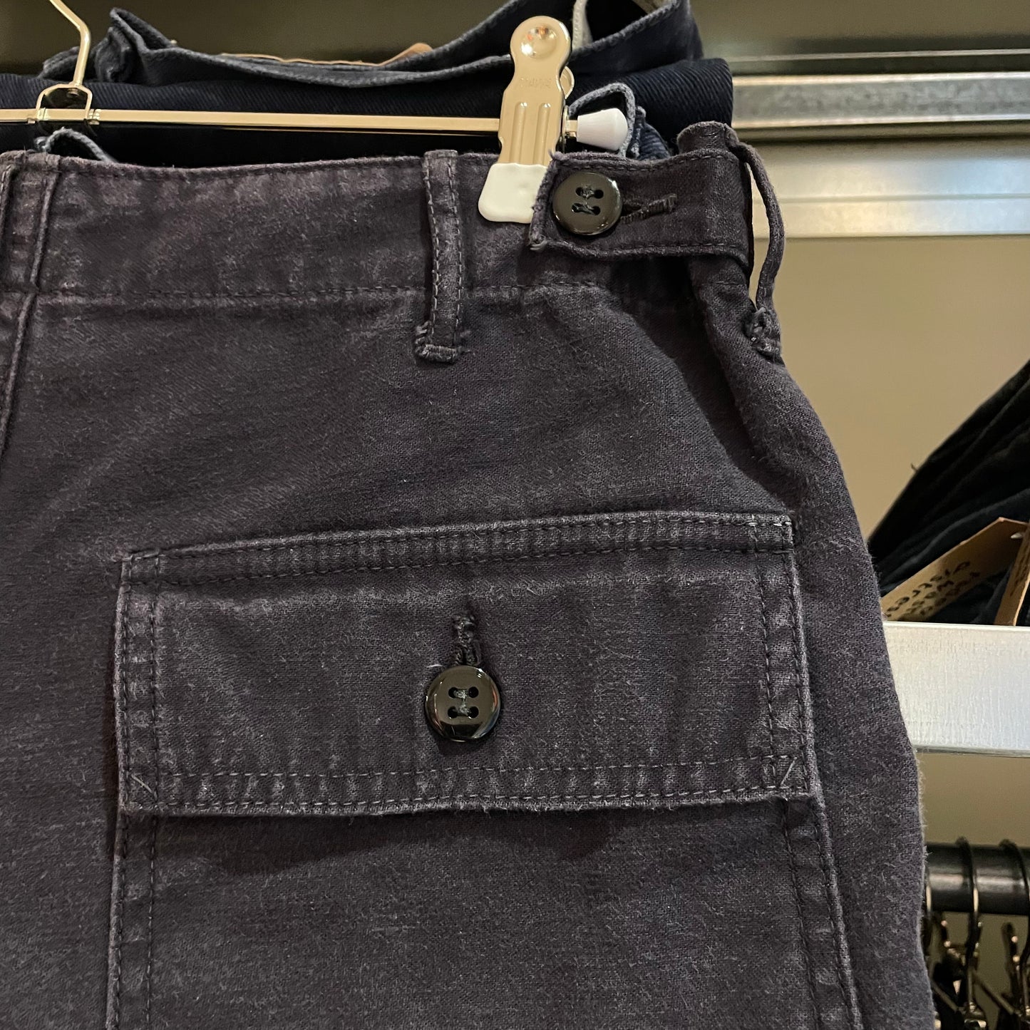 Fatigue Shorts Navy Washed Side Adjuster