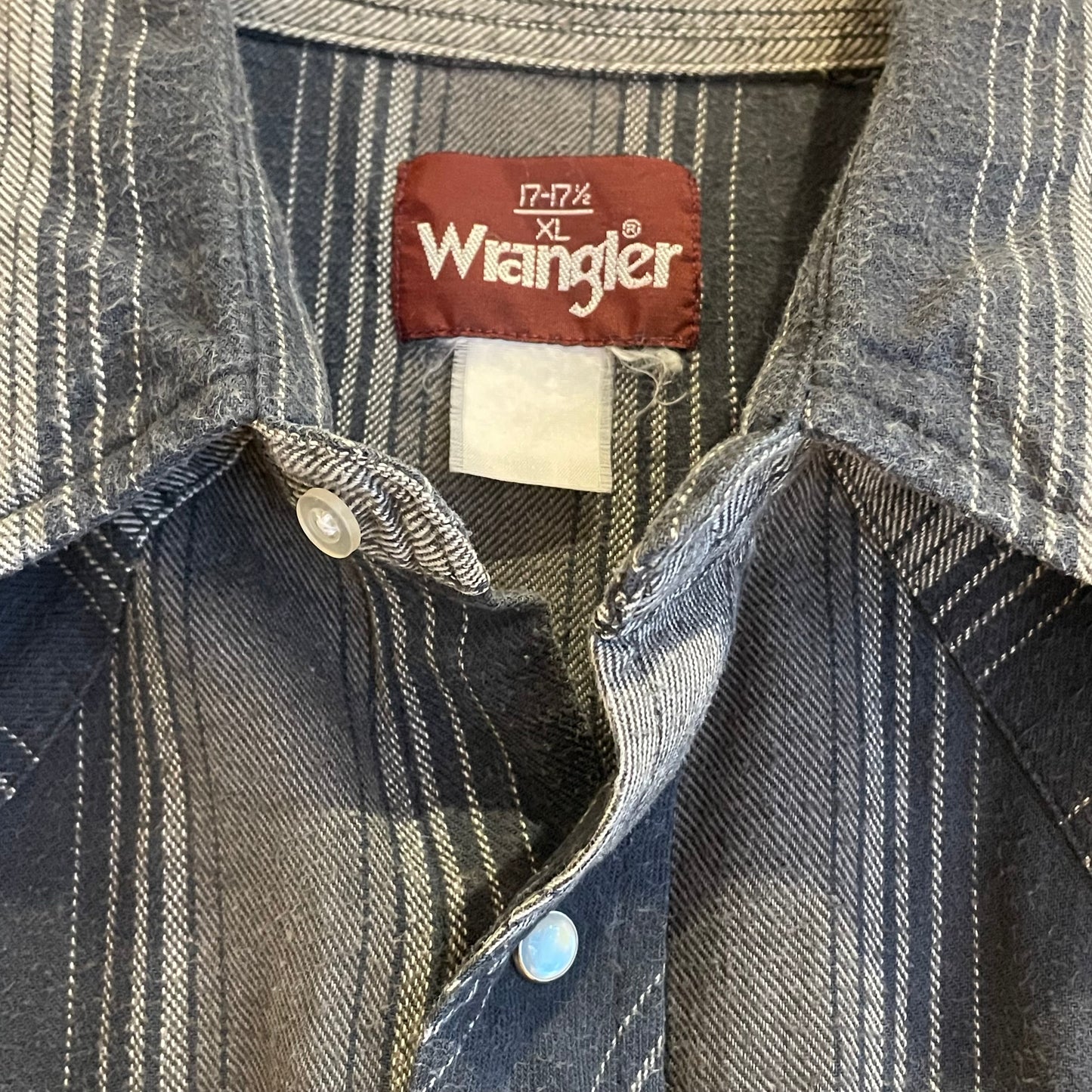 Gray Blue Striped Western Shirt