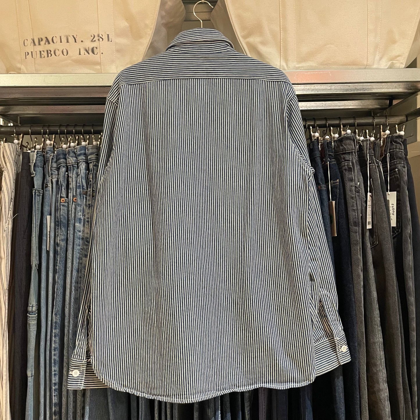 Striped Work Shirt Blue/White