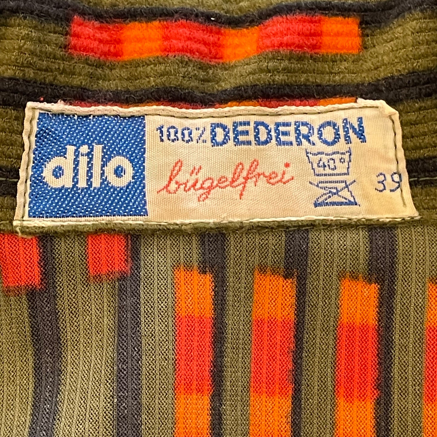 Euro Vintage Dederon Shirt Khaki / Orange