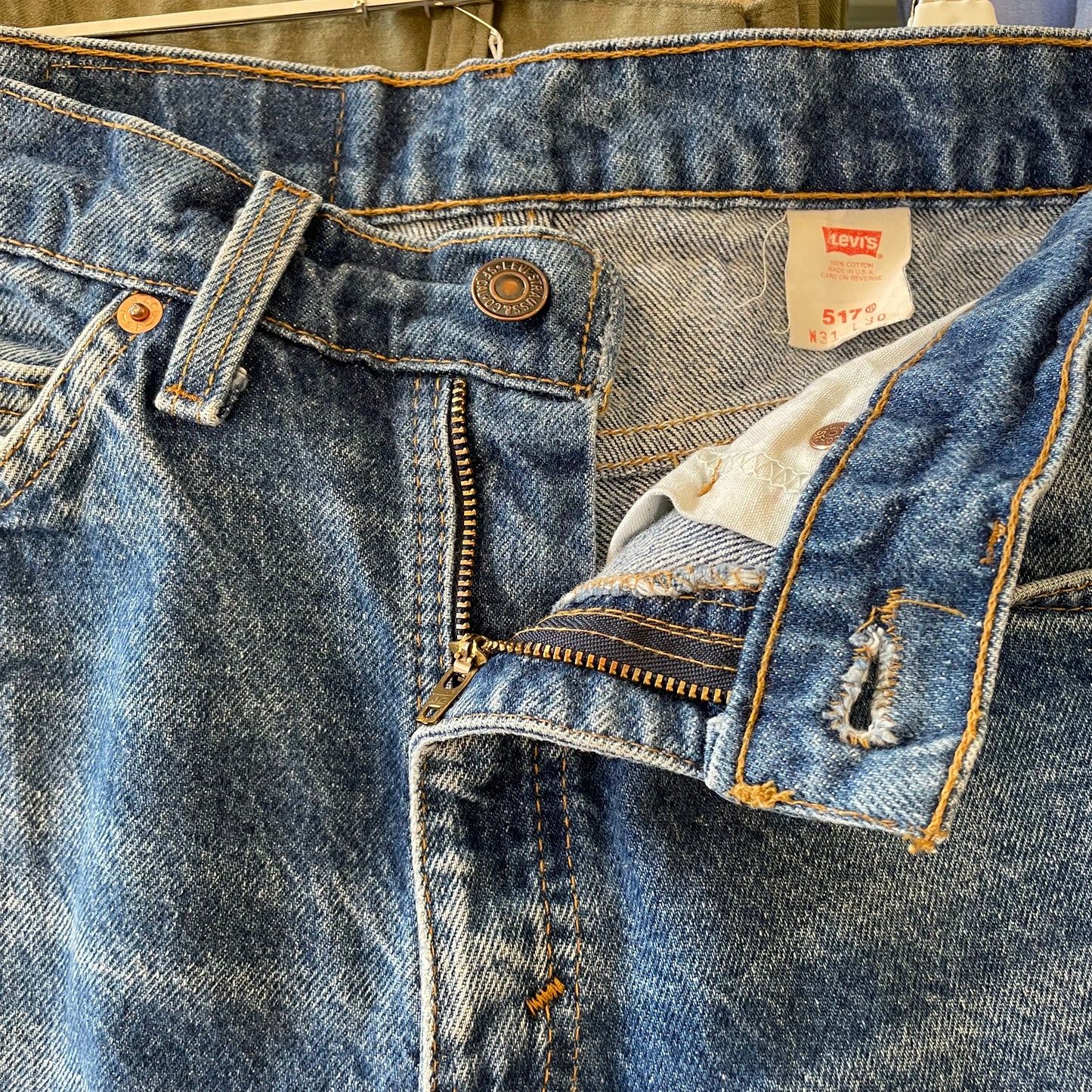 517 Jeans Orange Tab Medium Wash Blue