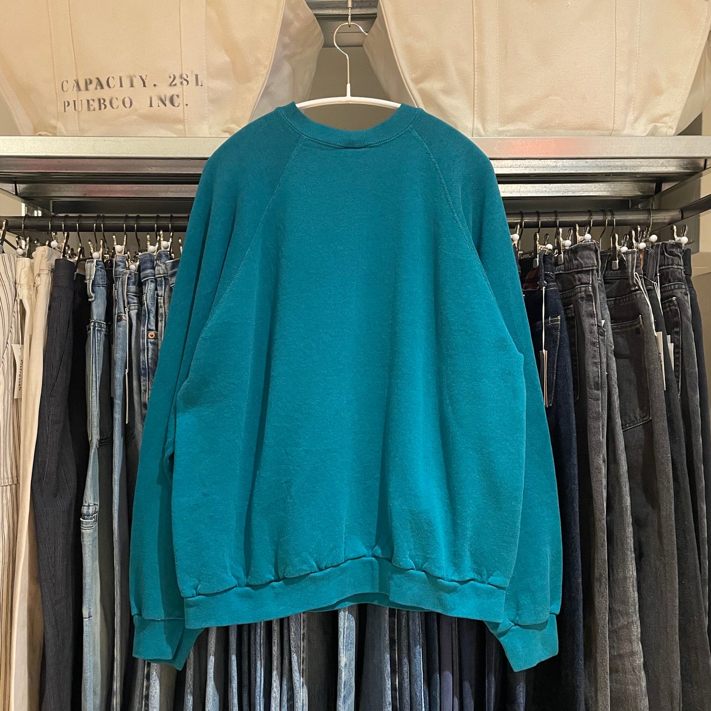 50/50 Blend Tubular Teal Blank Sweatshirt