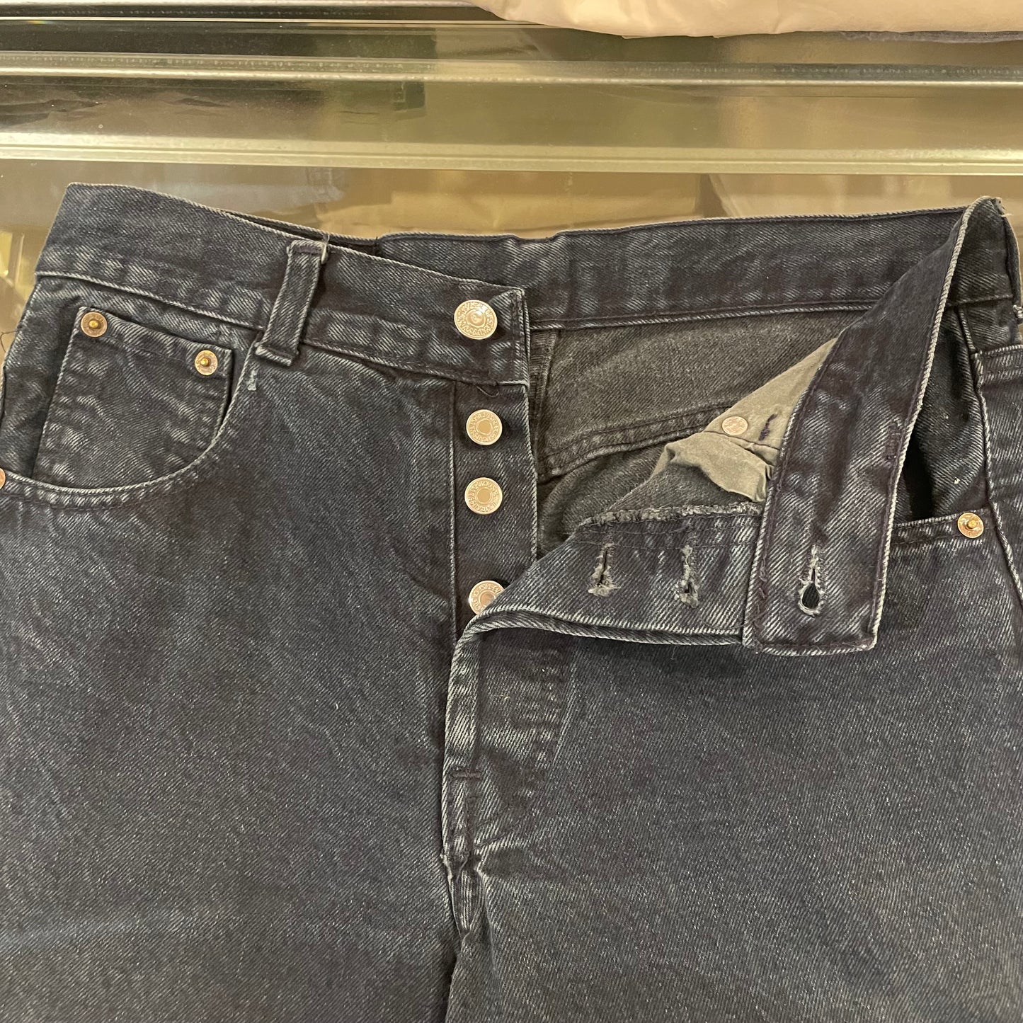 501 Jeans Regular Straight Medium Washed Black