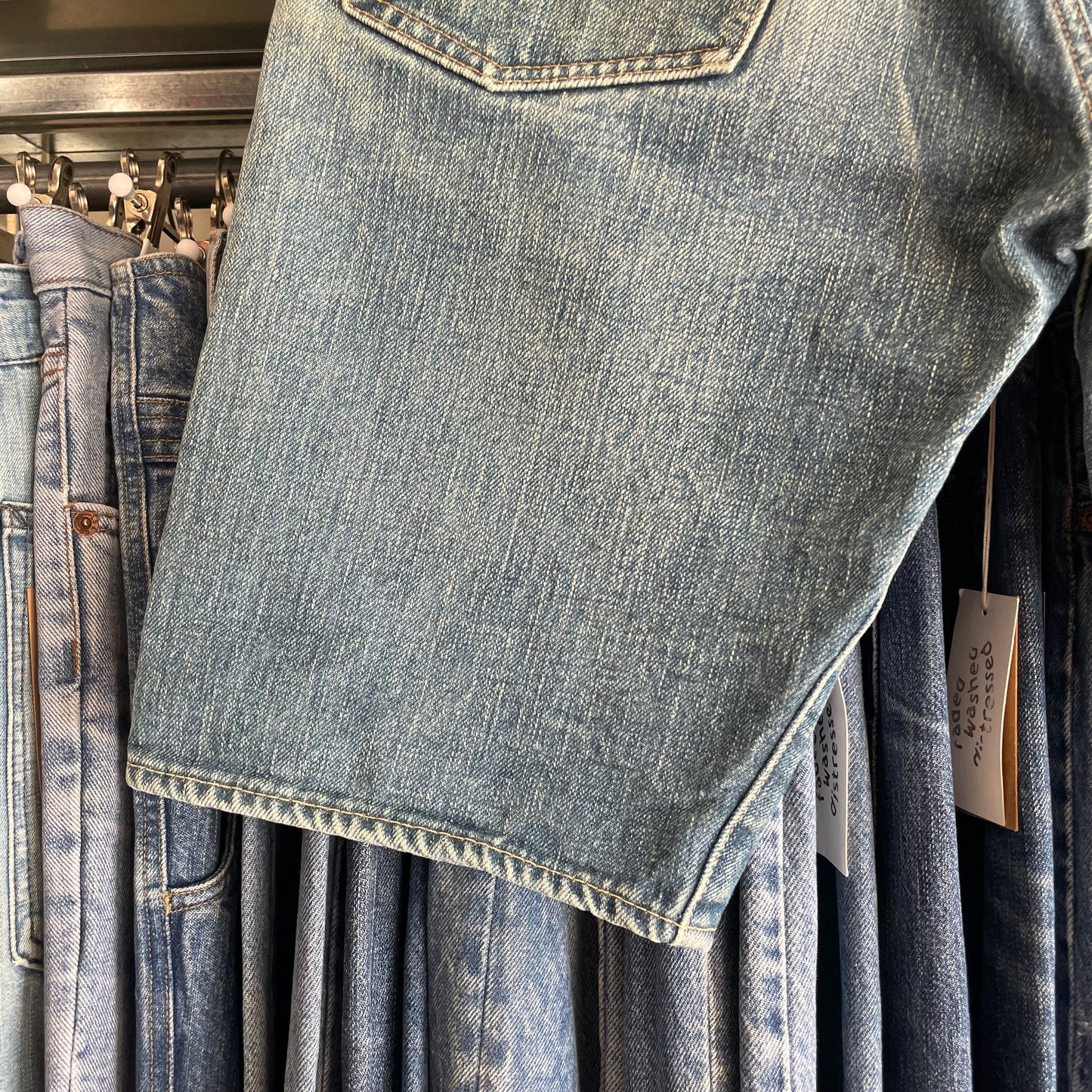 Faded Washed Denim Shorts