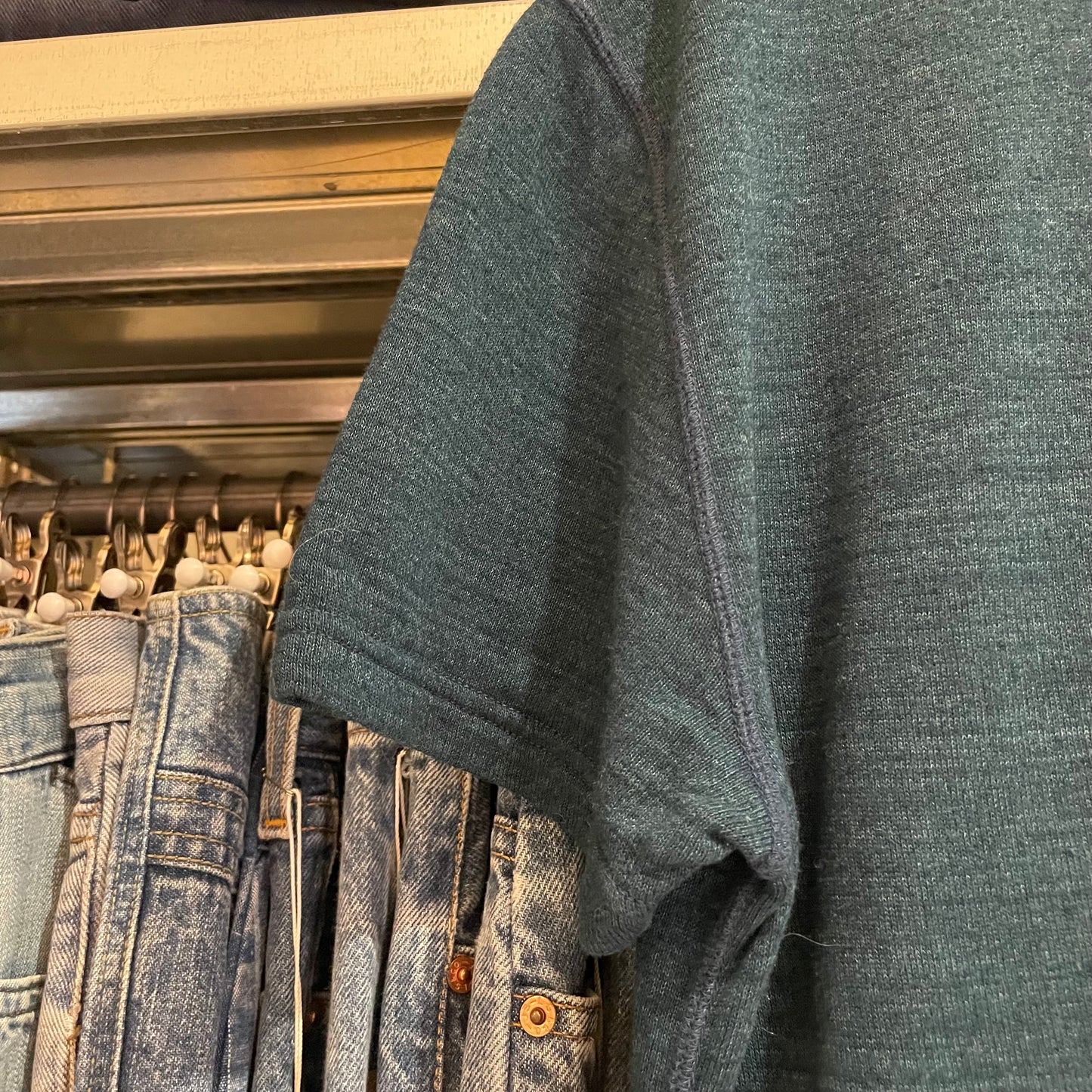 Blue Henley Short Sleeve Shirt