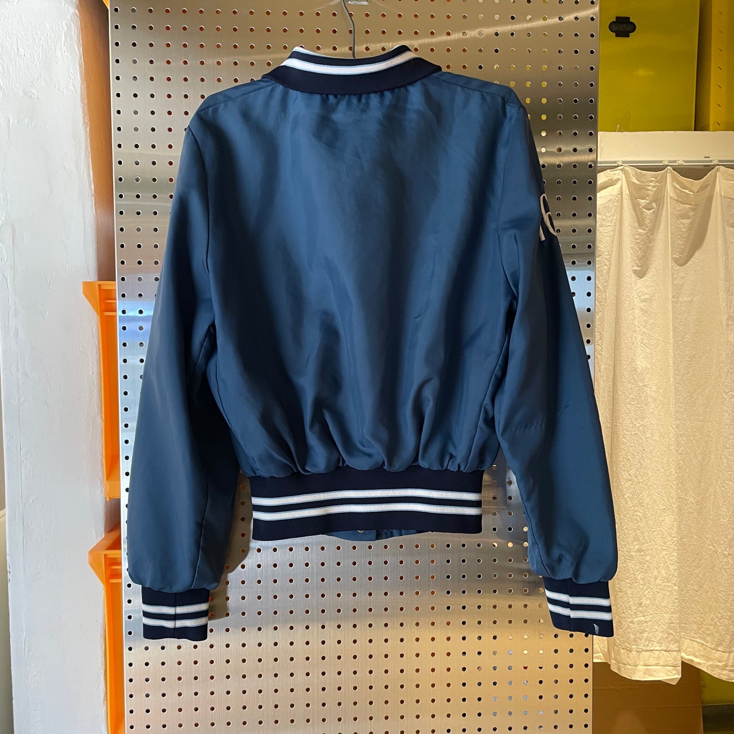 Snap Varsity Jacket Navy Nylon
