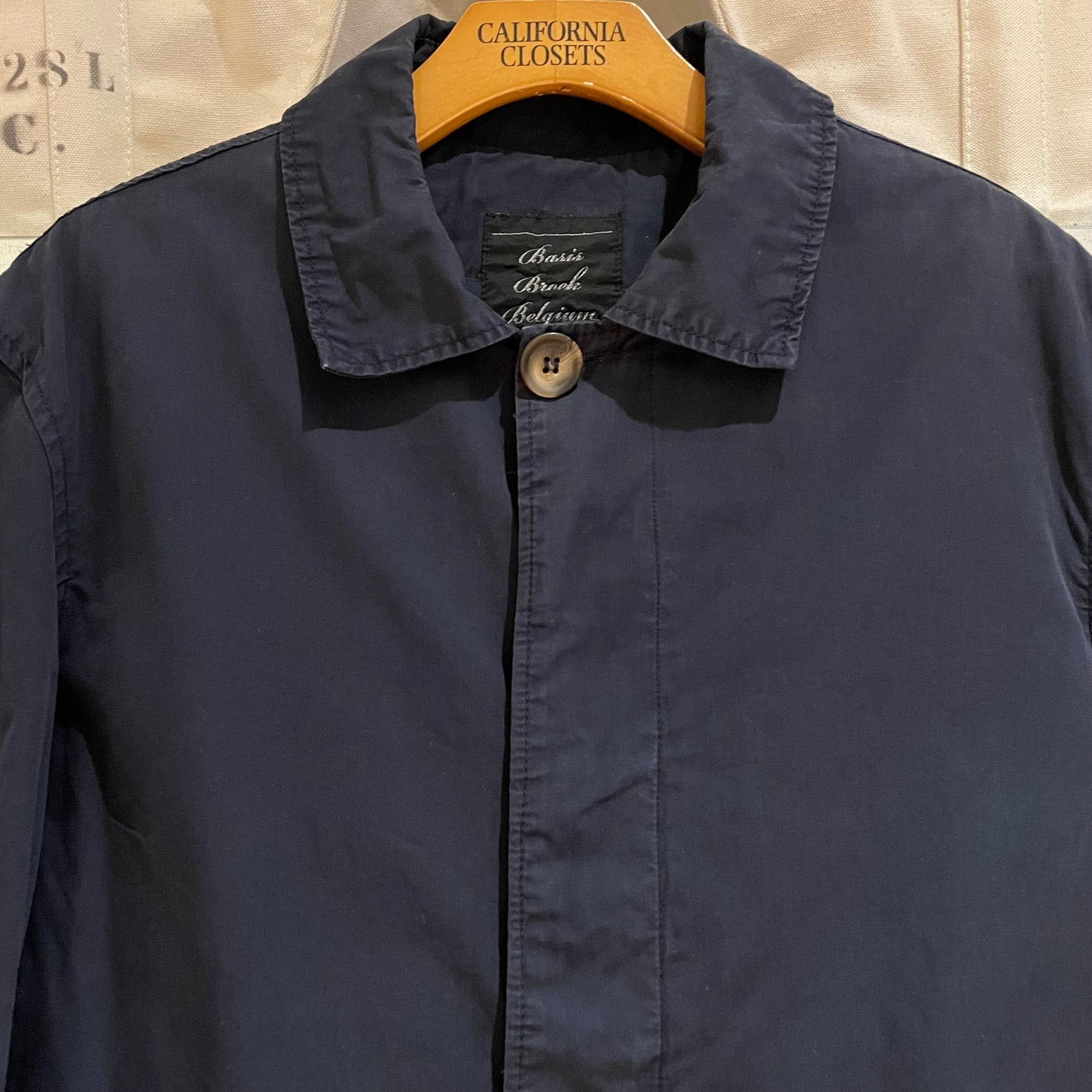 Single Collar Cotton Jacket Washed Navy