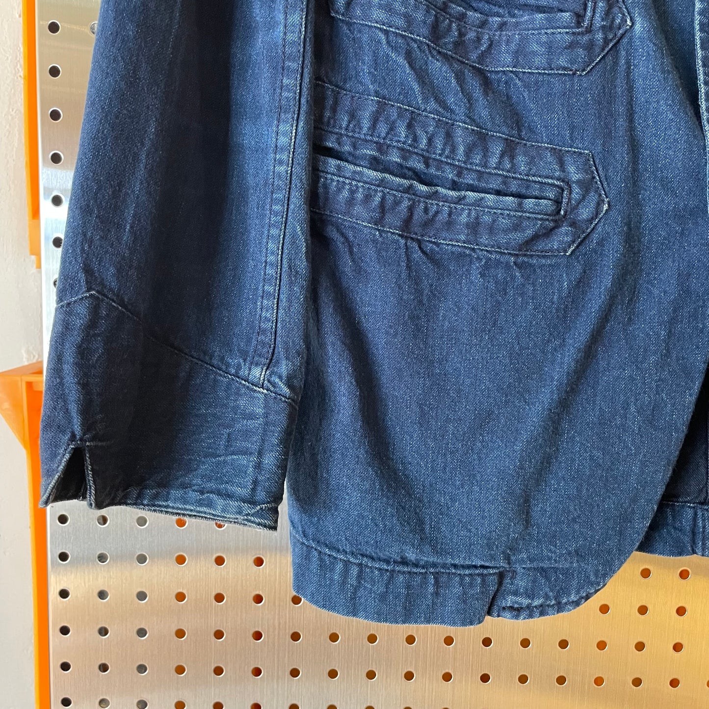 Indigo Faded Denim Workwear Blazer