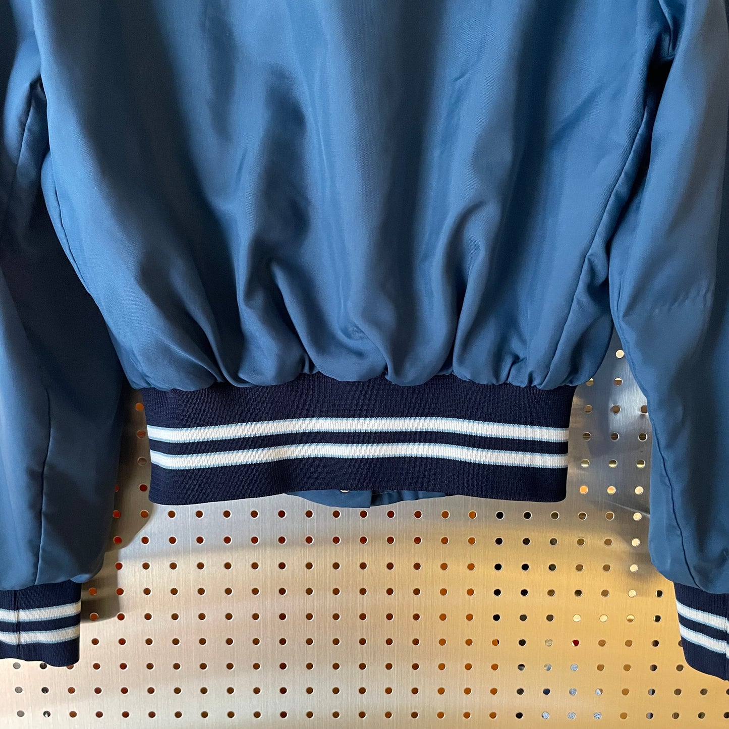 Snap Varsity Jacket Navy Nylon