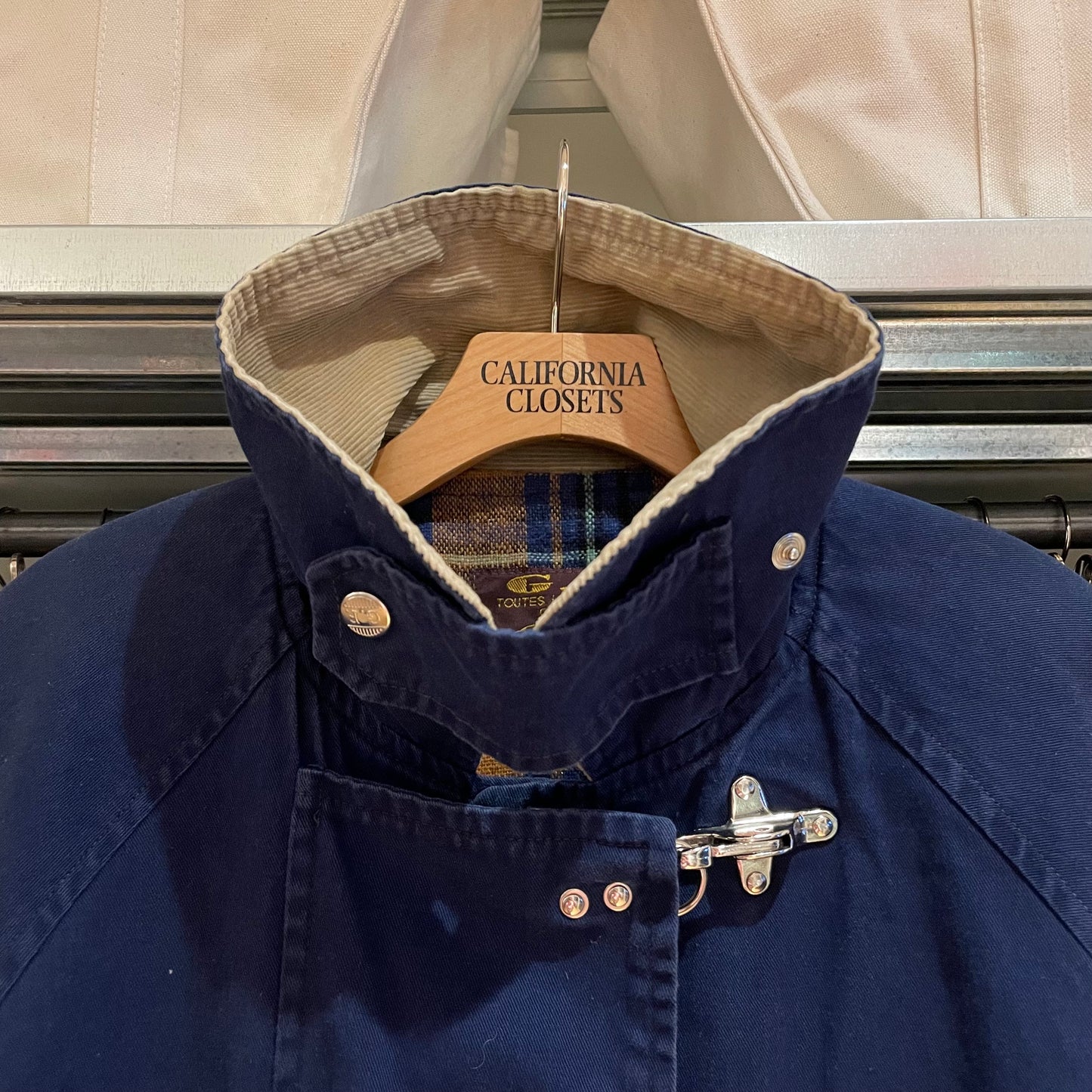 Corduroy Collar Toggle Coat Navy