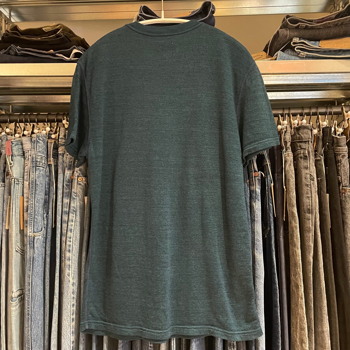 Blue Henley Short Sleeve Shirt