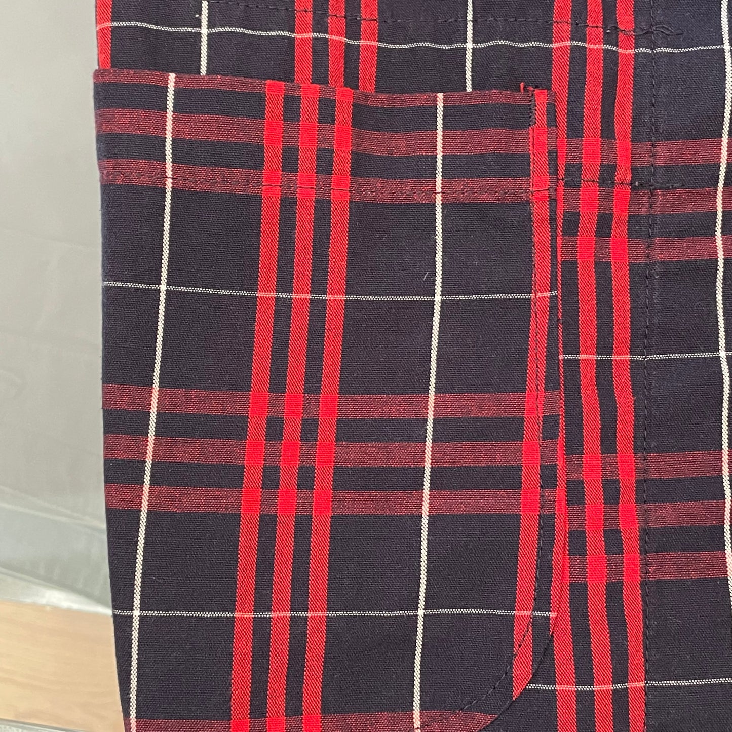 Plaid Coverall Jacket Red Navy