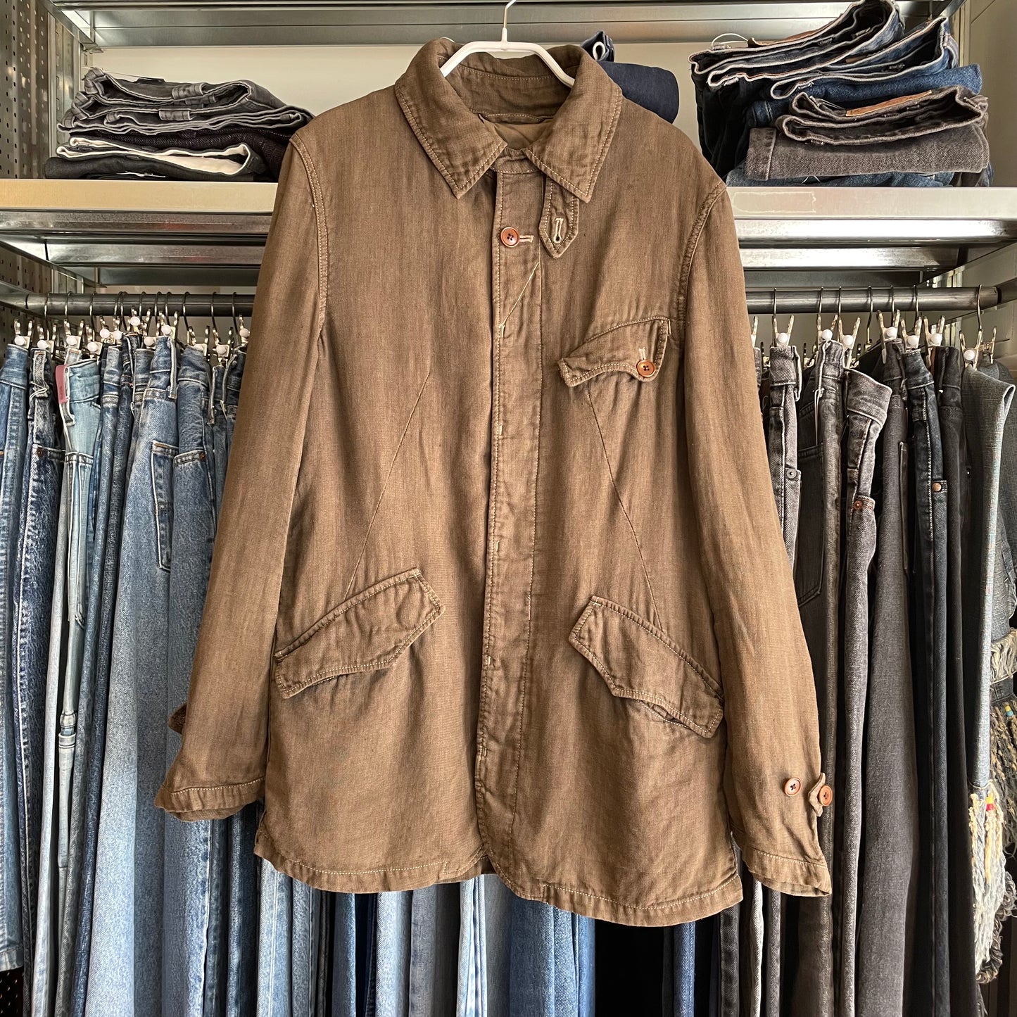 Flap Pocket Jacket Brown