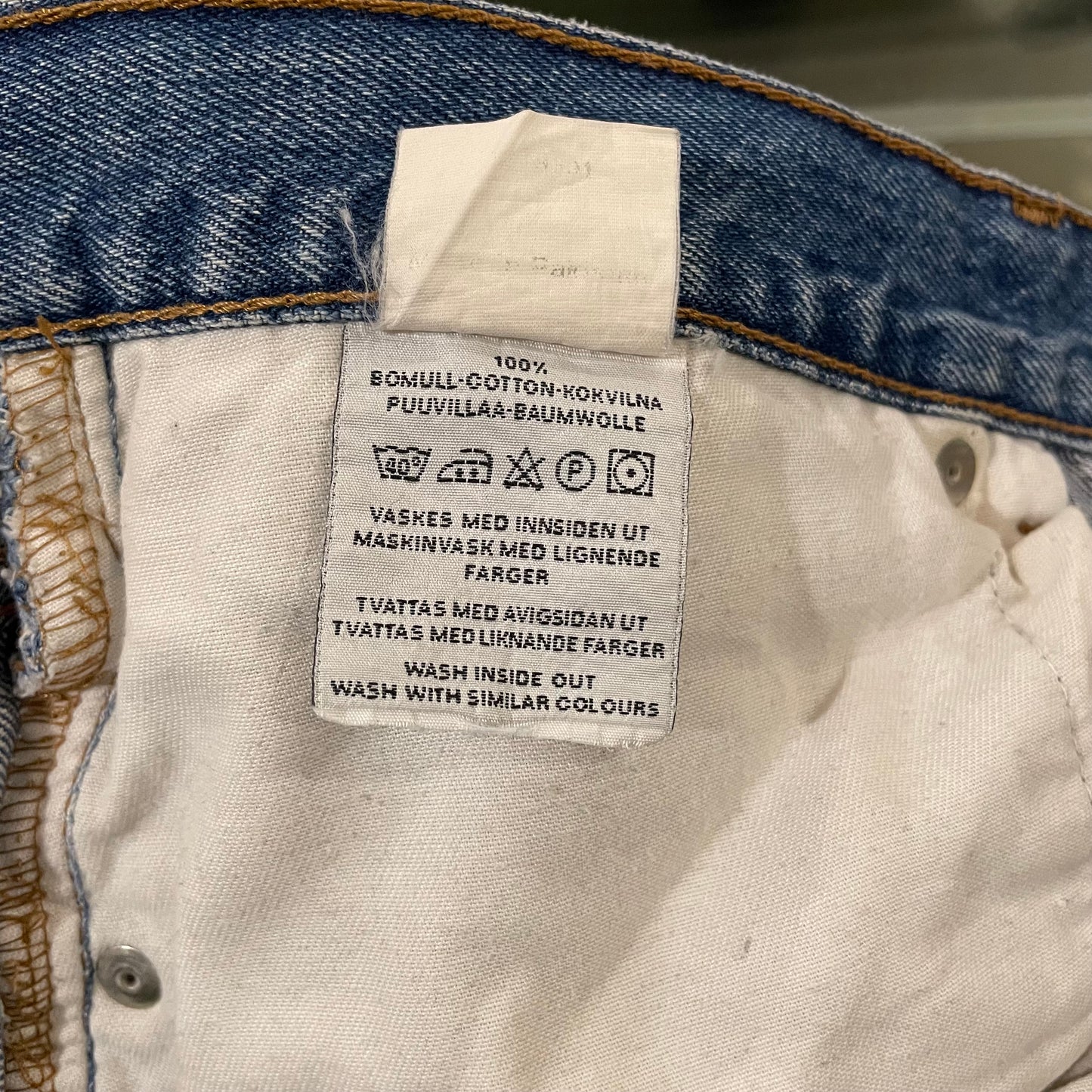 Ring Spun Jeans Mid Wash Blue Cut Off Ideal Zip