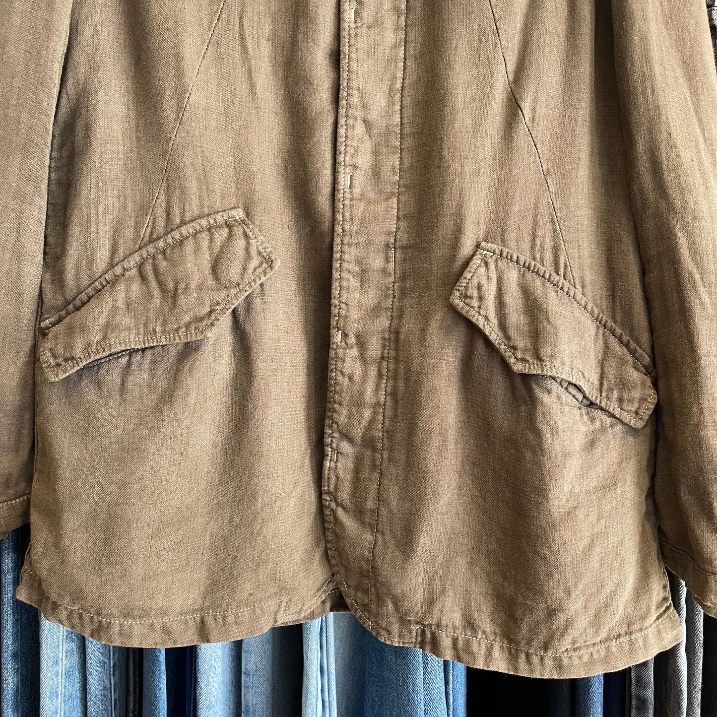 Flap Pocket Jacket Brown