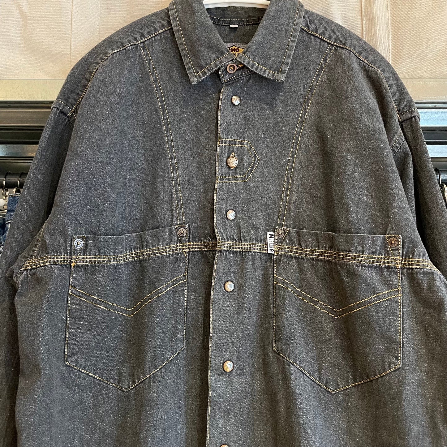 Workers Union Denim Shirt Charcoal