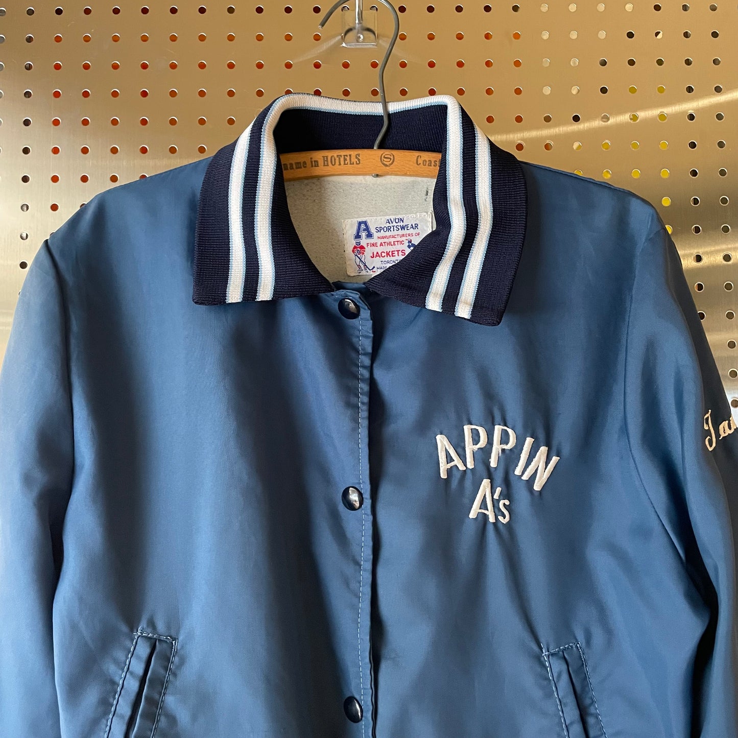 Snap Varsity Jacket Navy Nylon