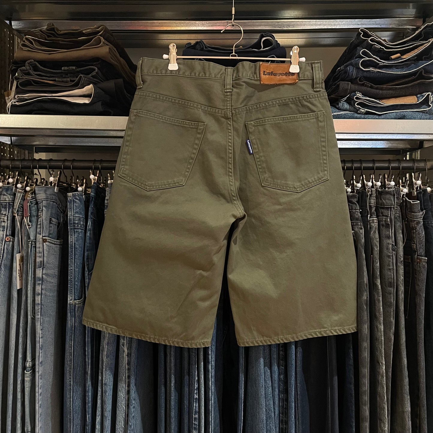 Lafayette Olive Green Cotton Shorts
