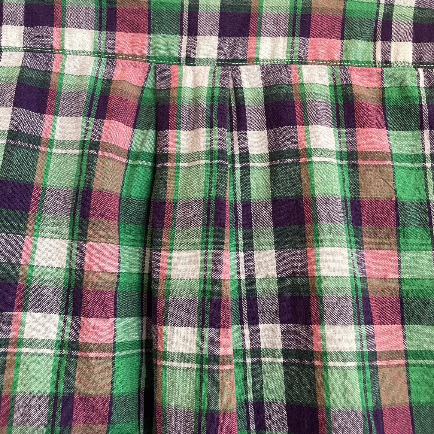 Plaid Button Down Shirt Multi Cotton