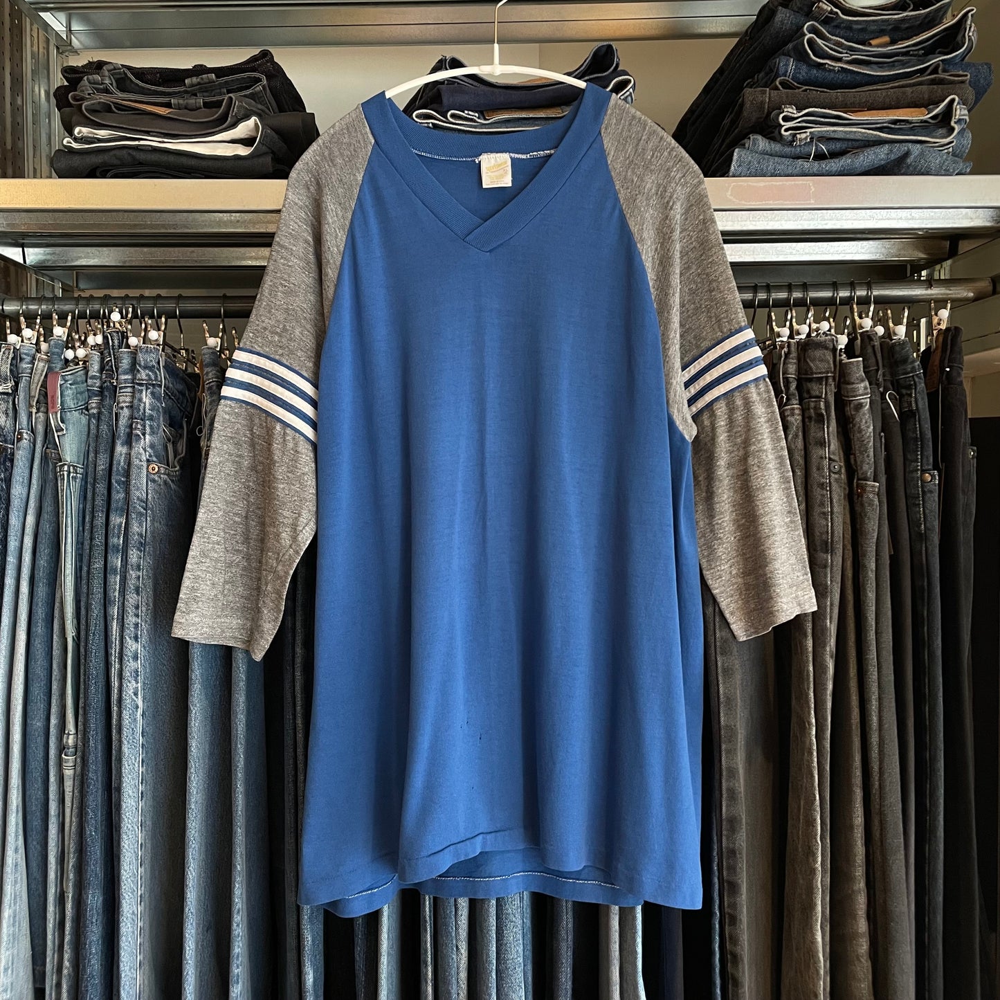 Raglan T-Shirt Blue Cotton