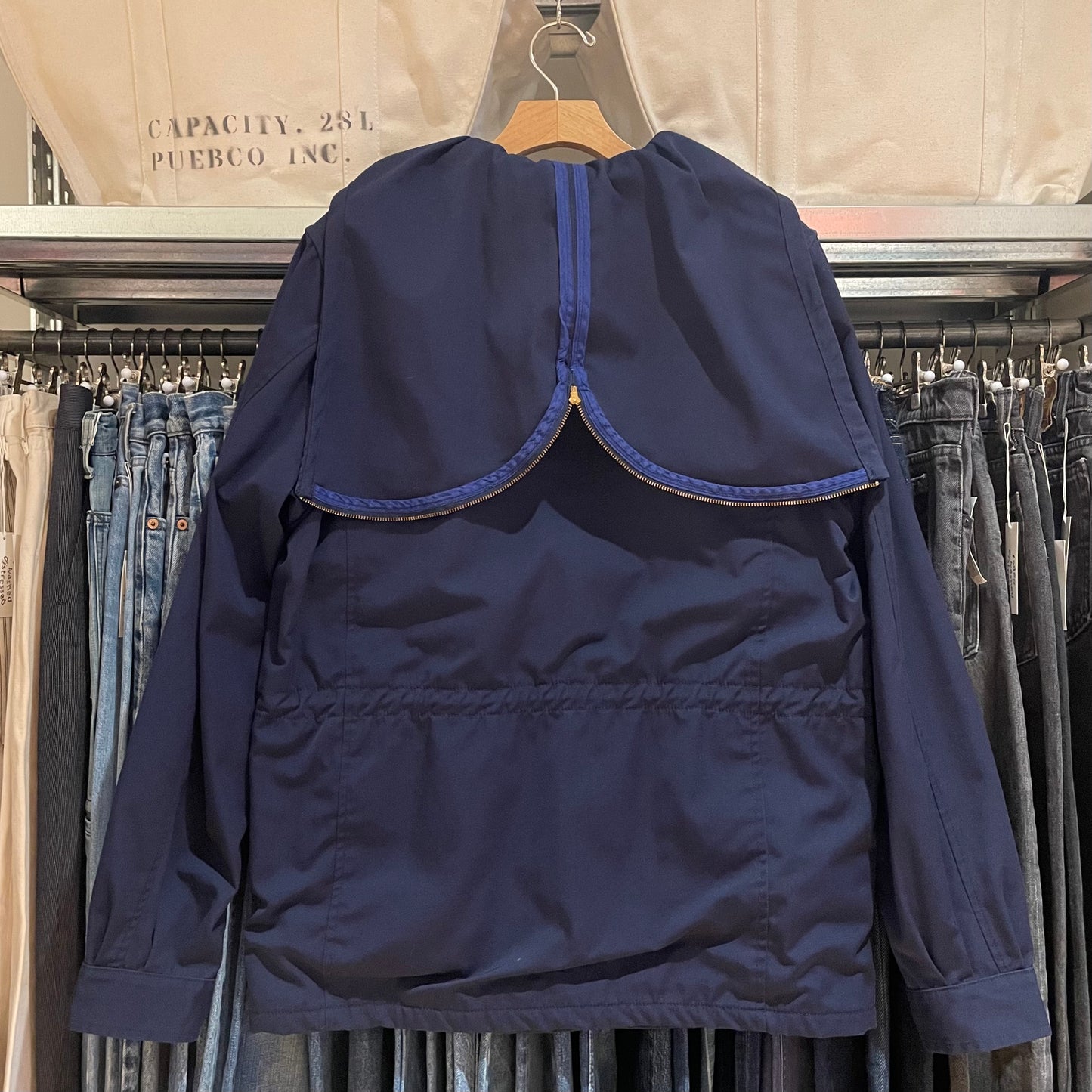 Hooded Utility Work Jacket Navy