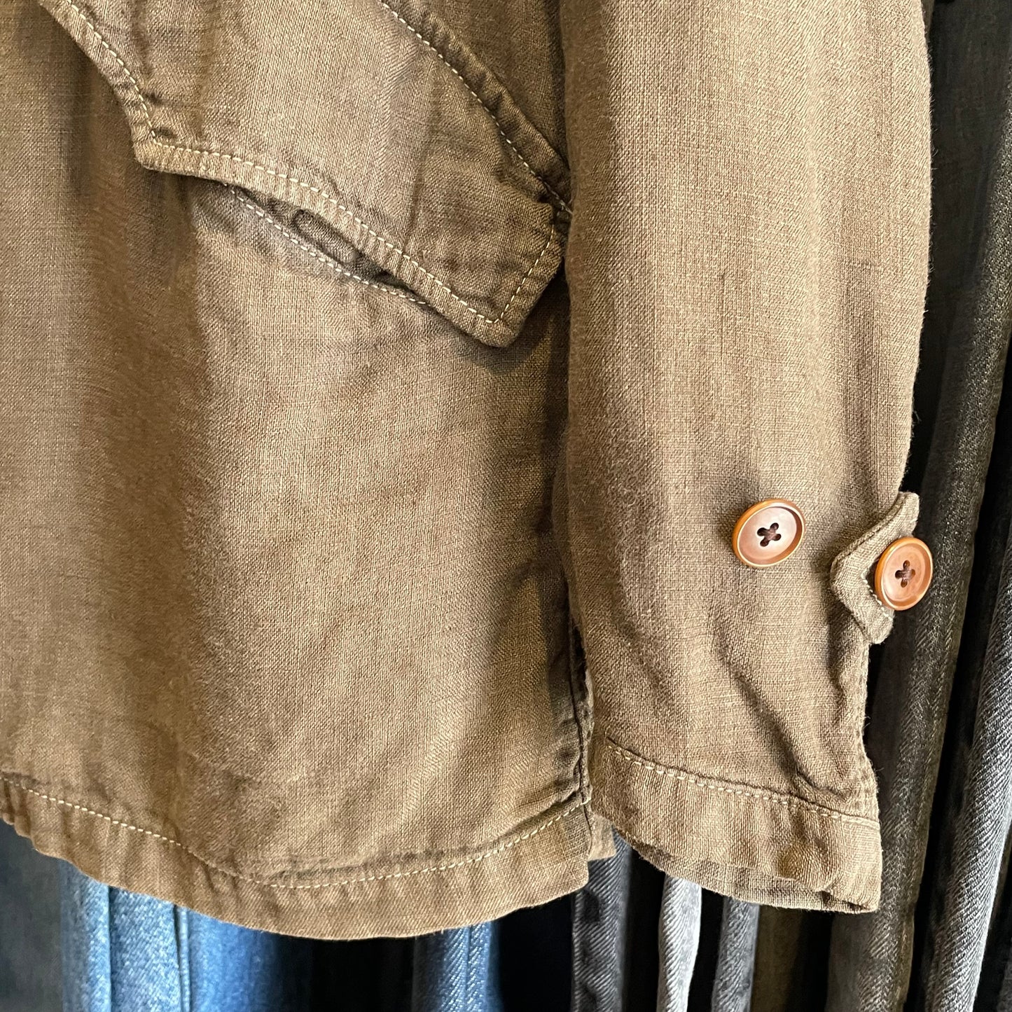 Flap Pocket Jacket Brown