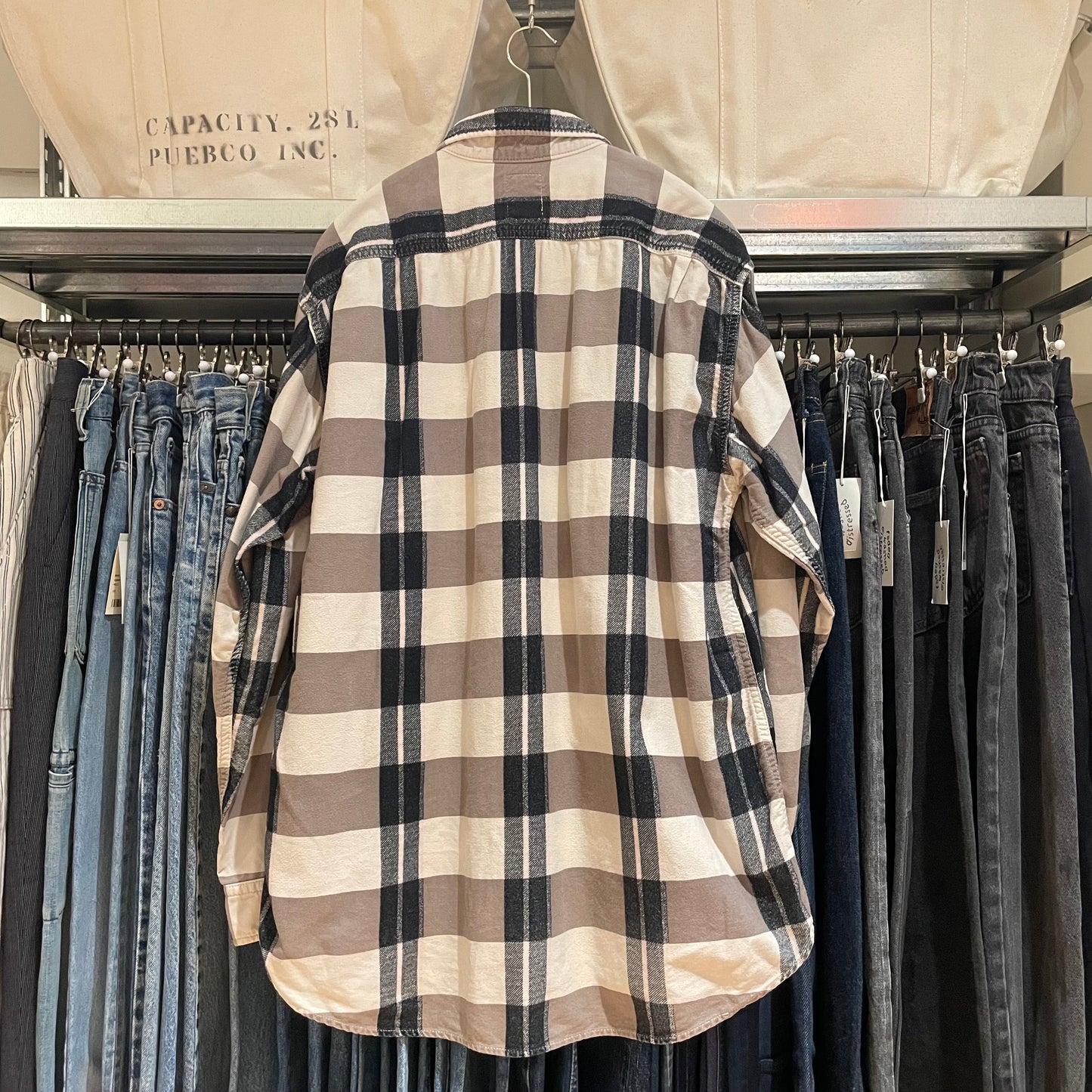 Plaid Pocket Shirt Brown Black