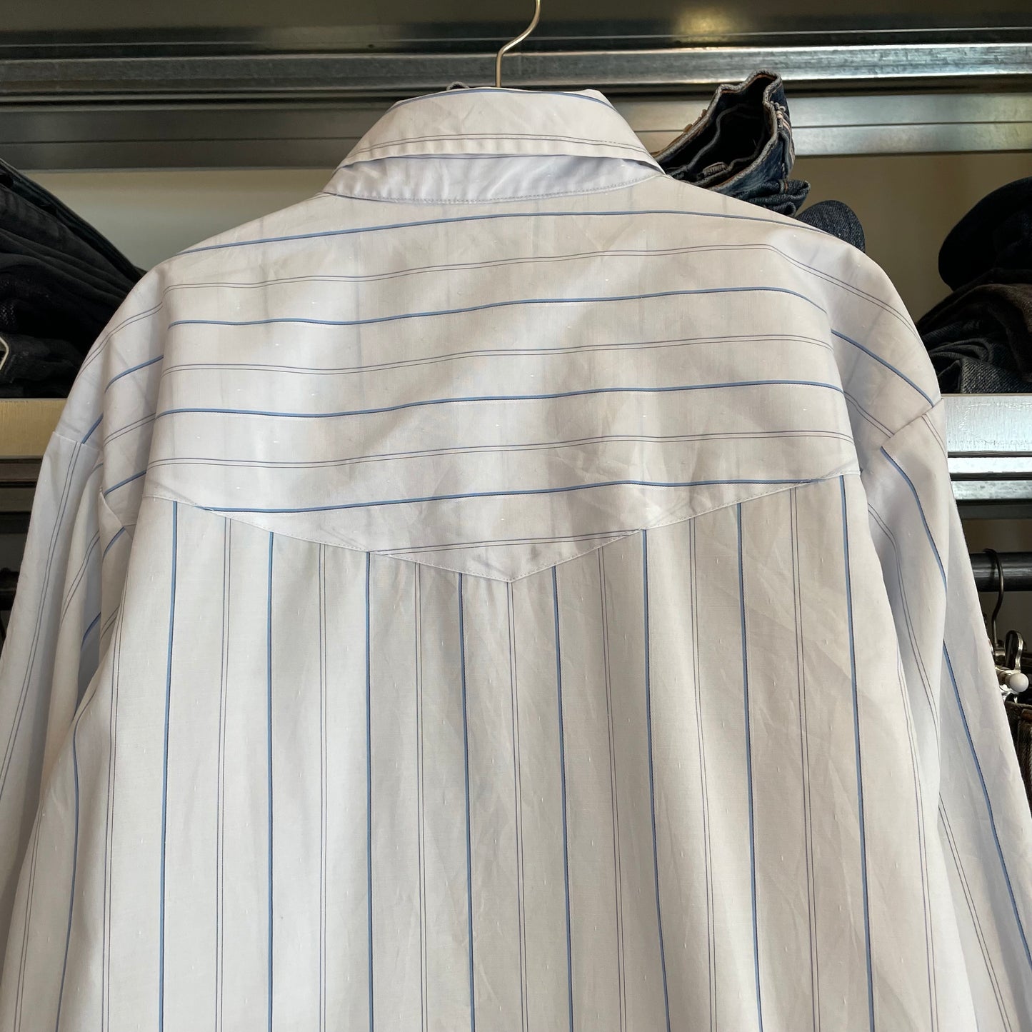 Striped Western Shirt White