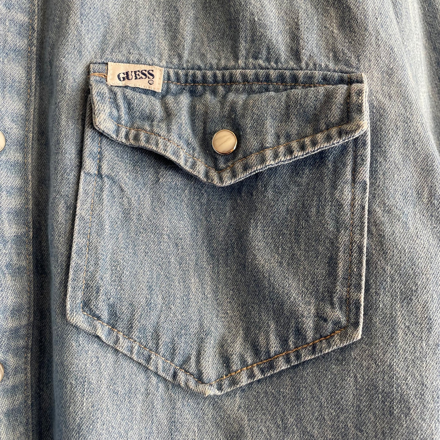 Snap Western Denim Shirt Blue