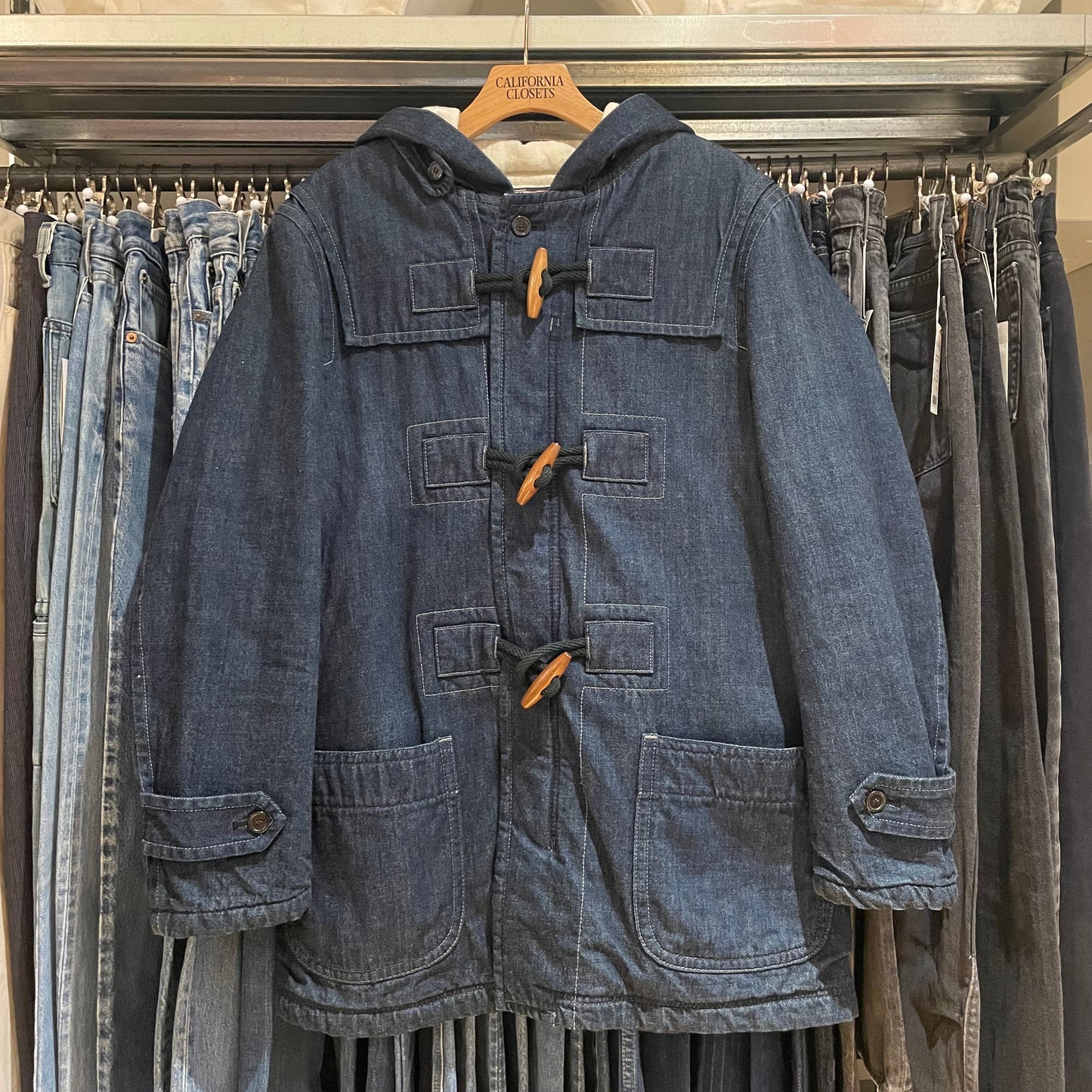 Indigo Denim Duffle Coat