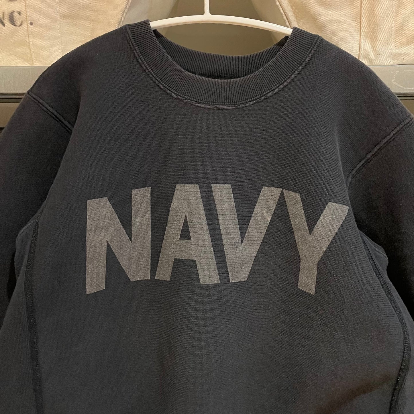 Navy Block Letter Sweatshirt