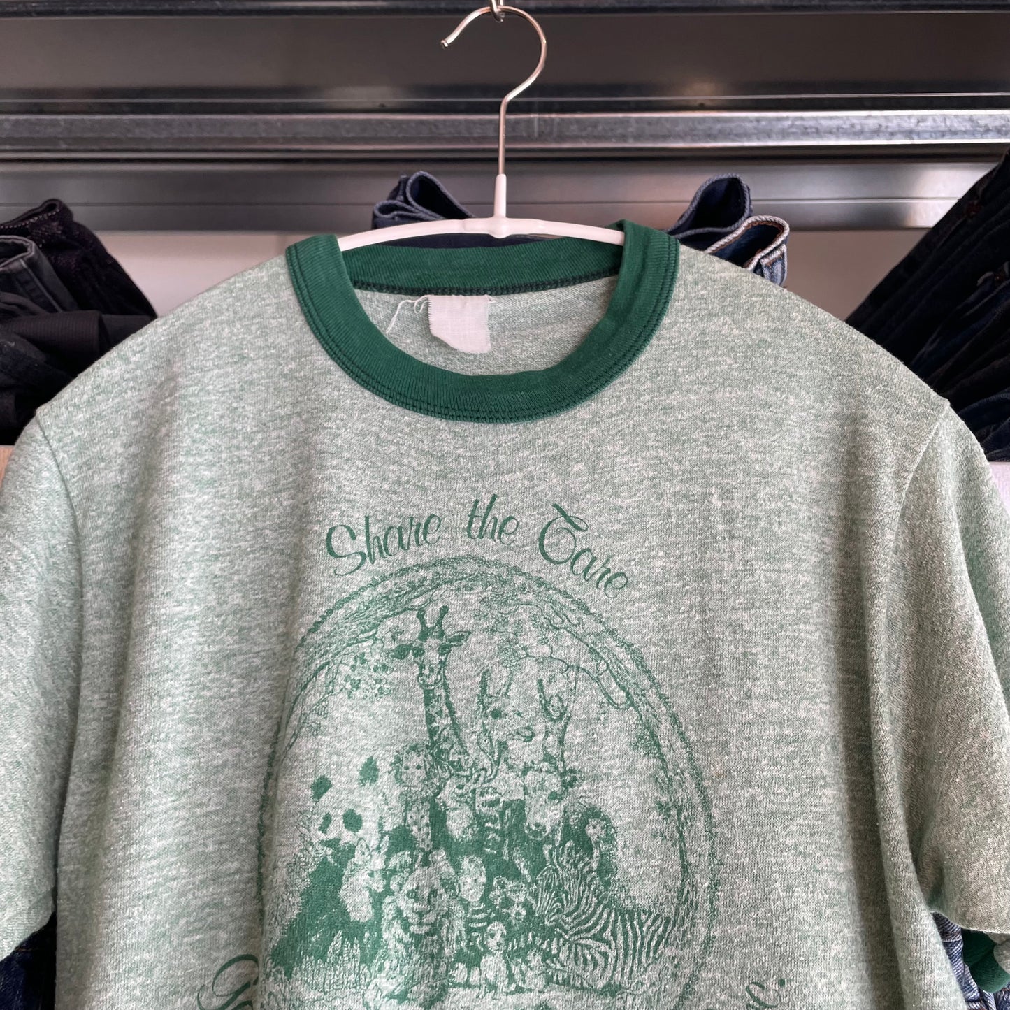 Share the Care Ringer T-Shirt Green