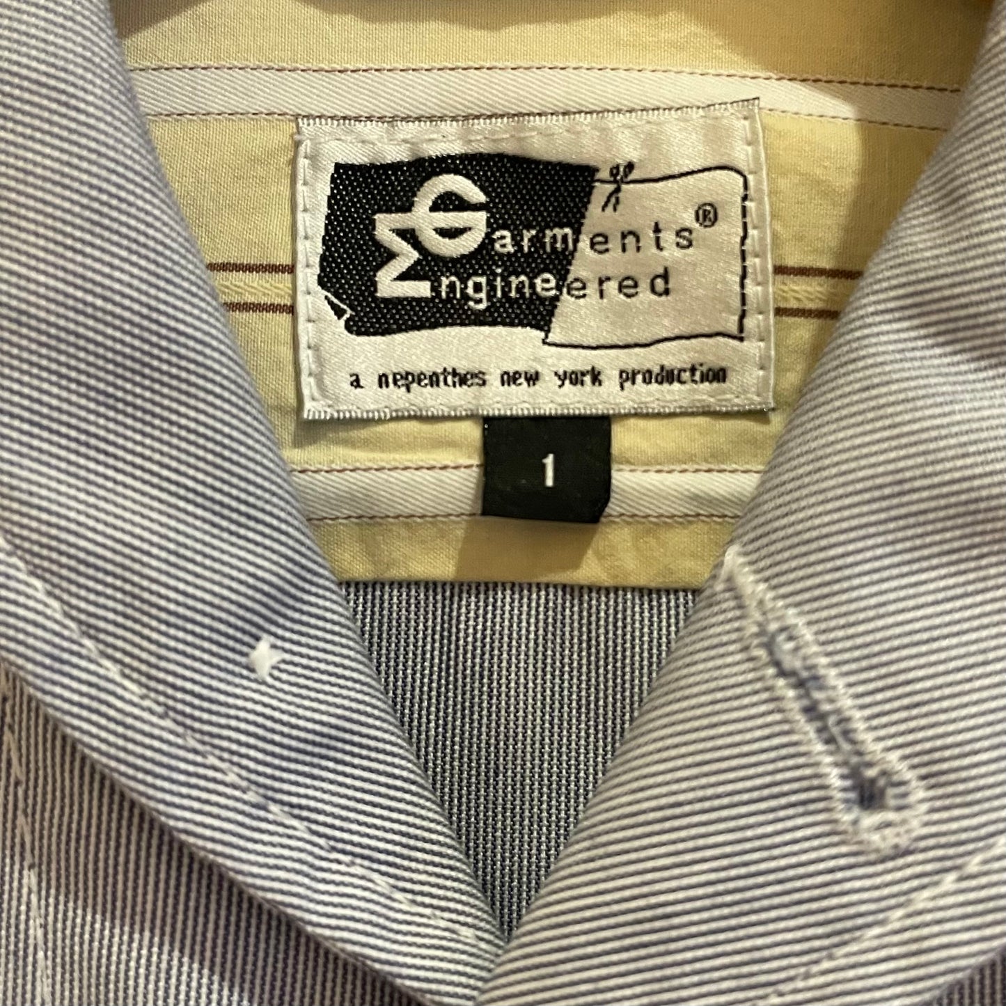 Striped Cotton Button Jacket Blue