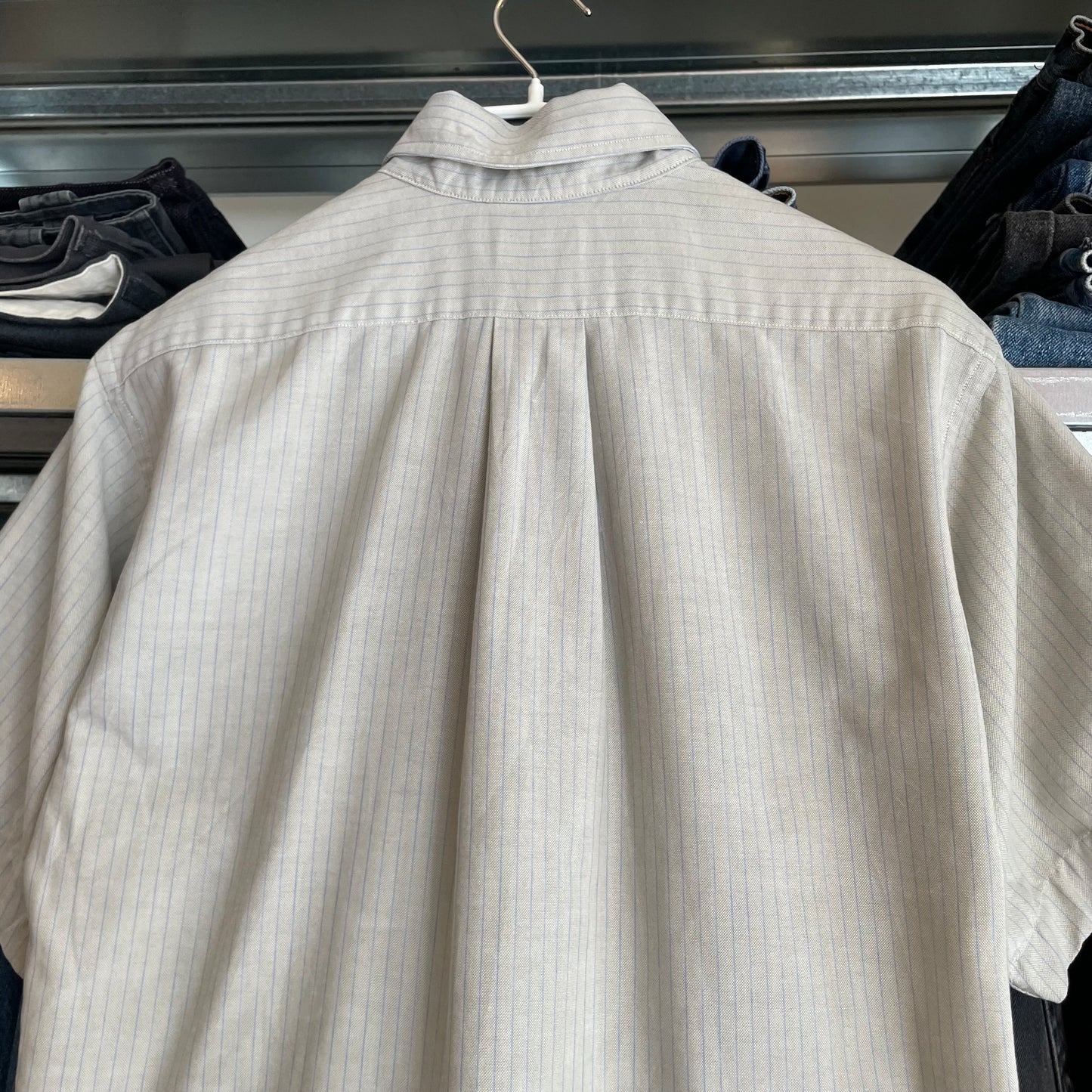 Stripe Button-Down Shirt Gray