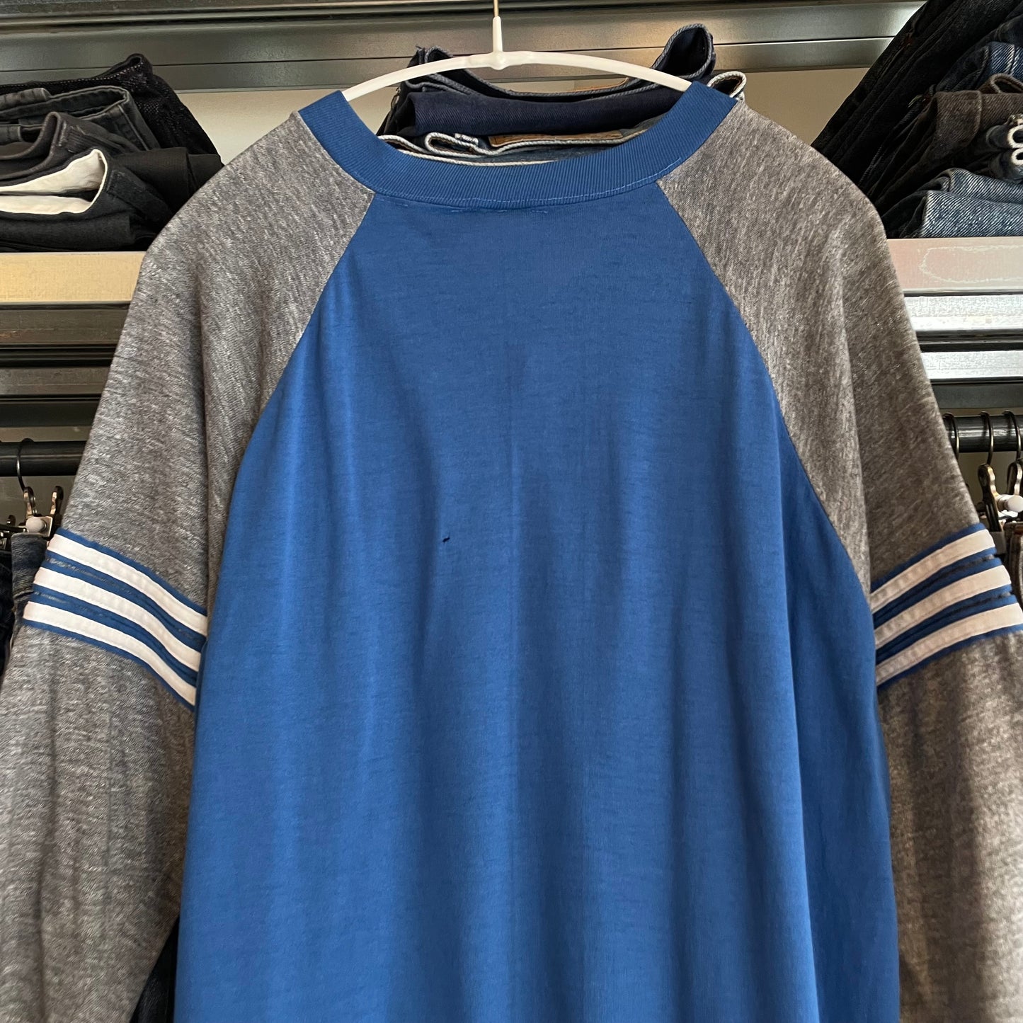 Raglan T-Shirt Blue Cotton